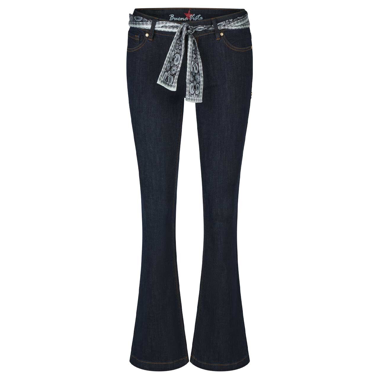 Damenjeans Italy B Bootcut Stretch Denim in Dunkelblau, Vorderansicht