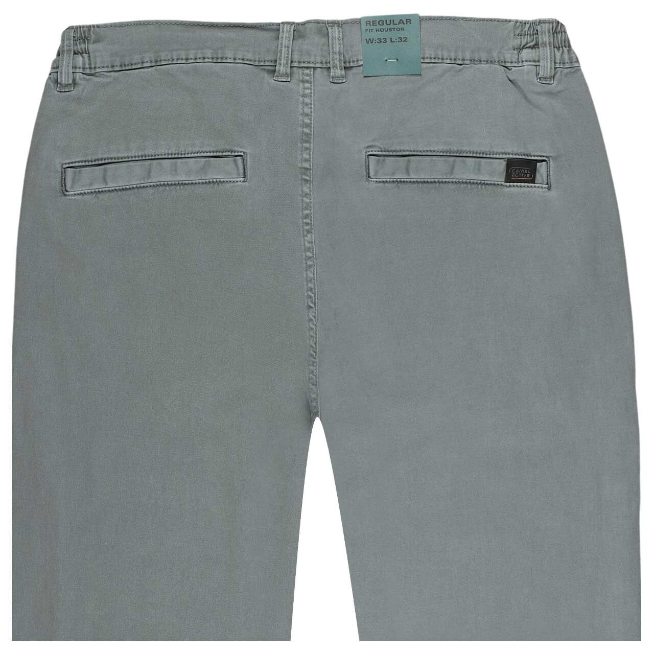 Herren Baumwollhose Houston von Camel active in Grau-Blau, detaillierte Rückansicht