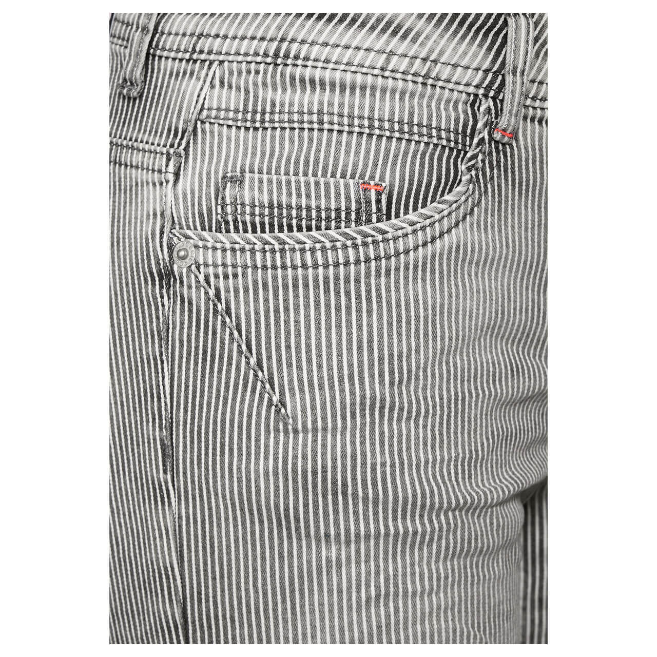 Cecil Scarlett Jeans Shorts light grey stripes