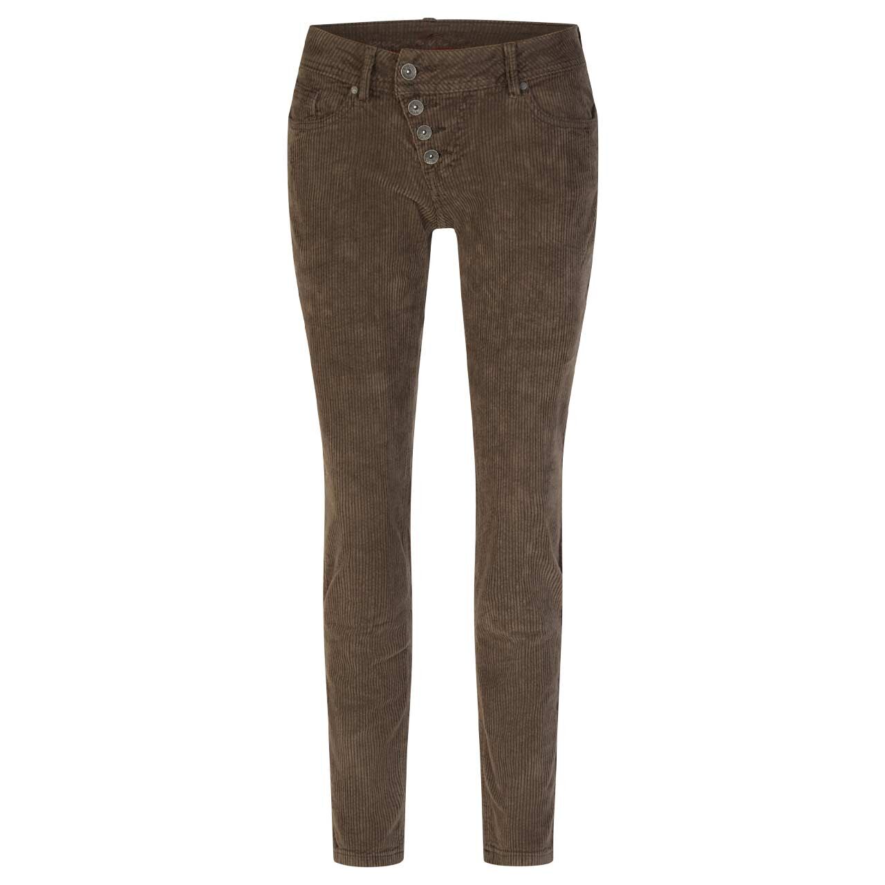 Damen Ankle Cordhose Malibu Cropped Corduroy in Dunkelbraun, Vorderansicht