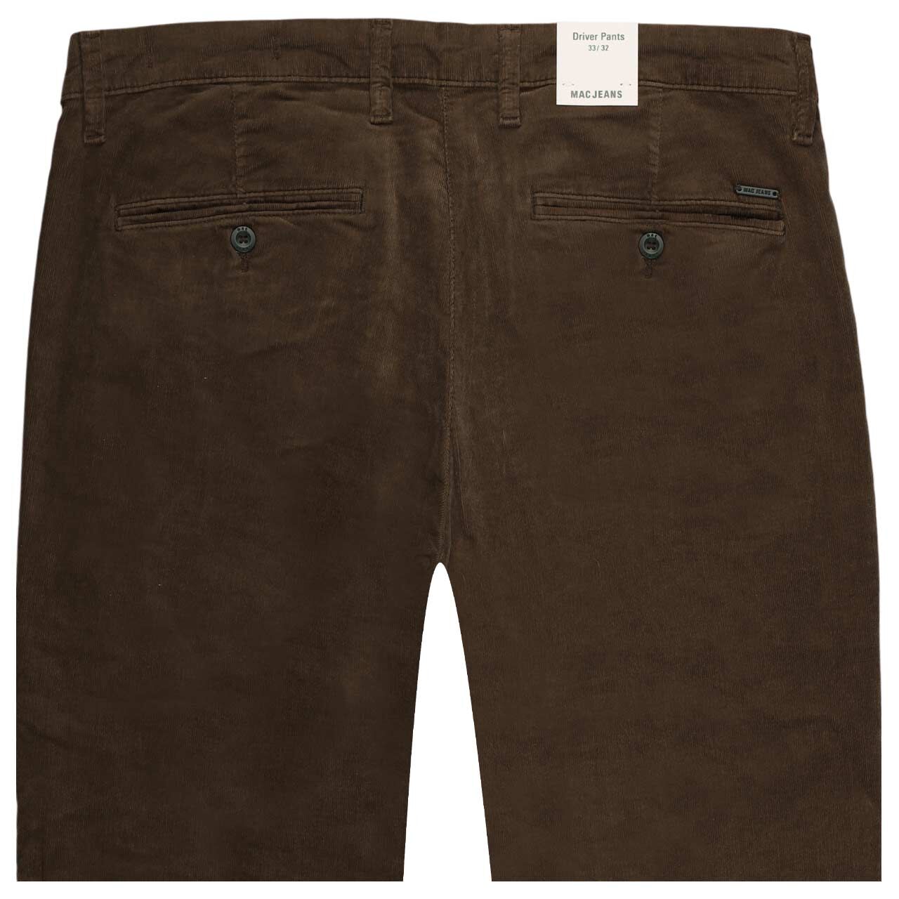 Herren Chino Cordhose Flexx Driver Pants von MAC in Braun, detailierte Rückansicht