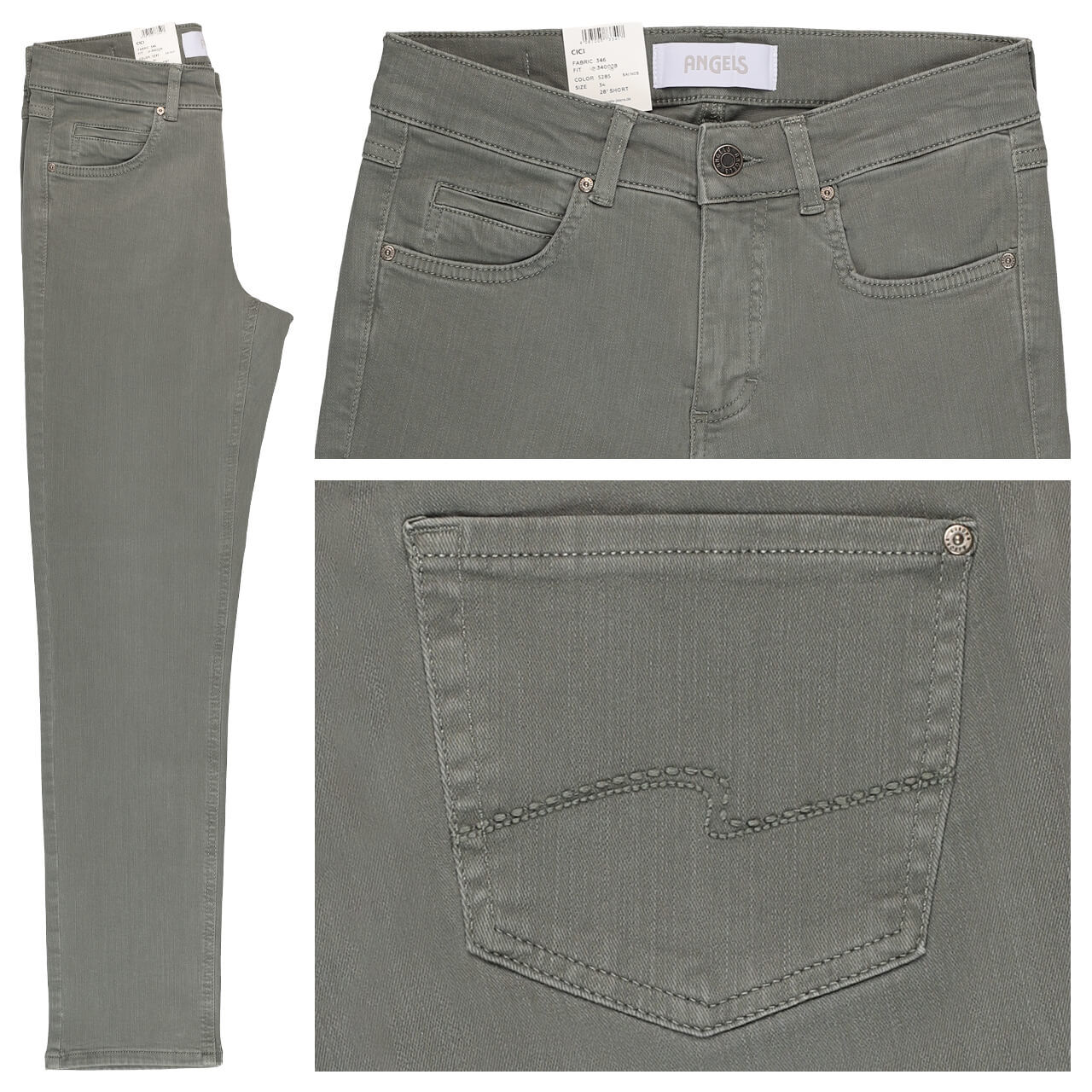 Angels Cici Jeans past olive green used