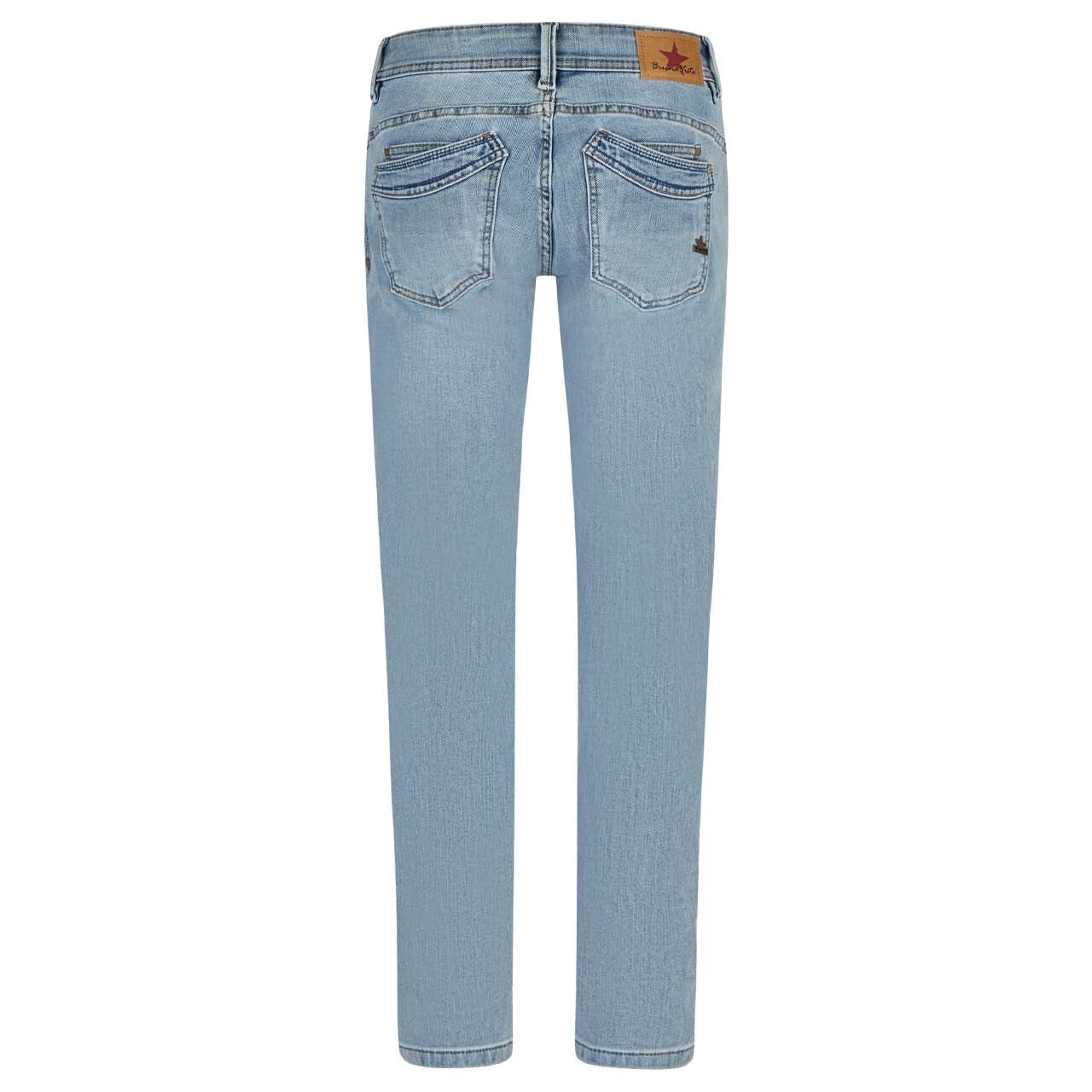 Damen Ankle Jeans Malibu Cropped Stretch Denim in Hellblau angewaschen, Rückansicht