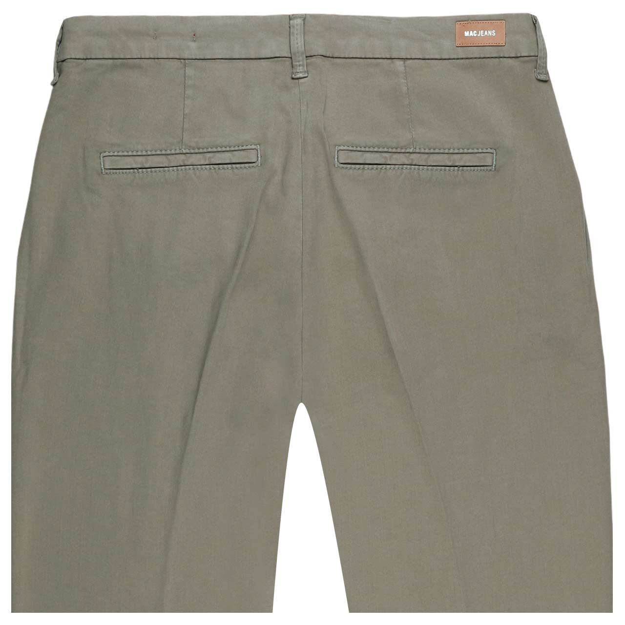 Damen 7/8 Baumwollhose Chino von MAC in Grün-Braun, detaillierte Rückansicht