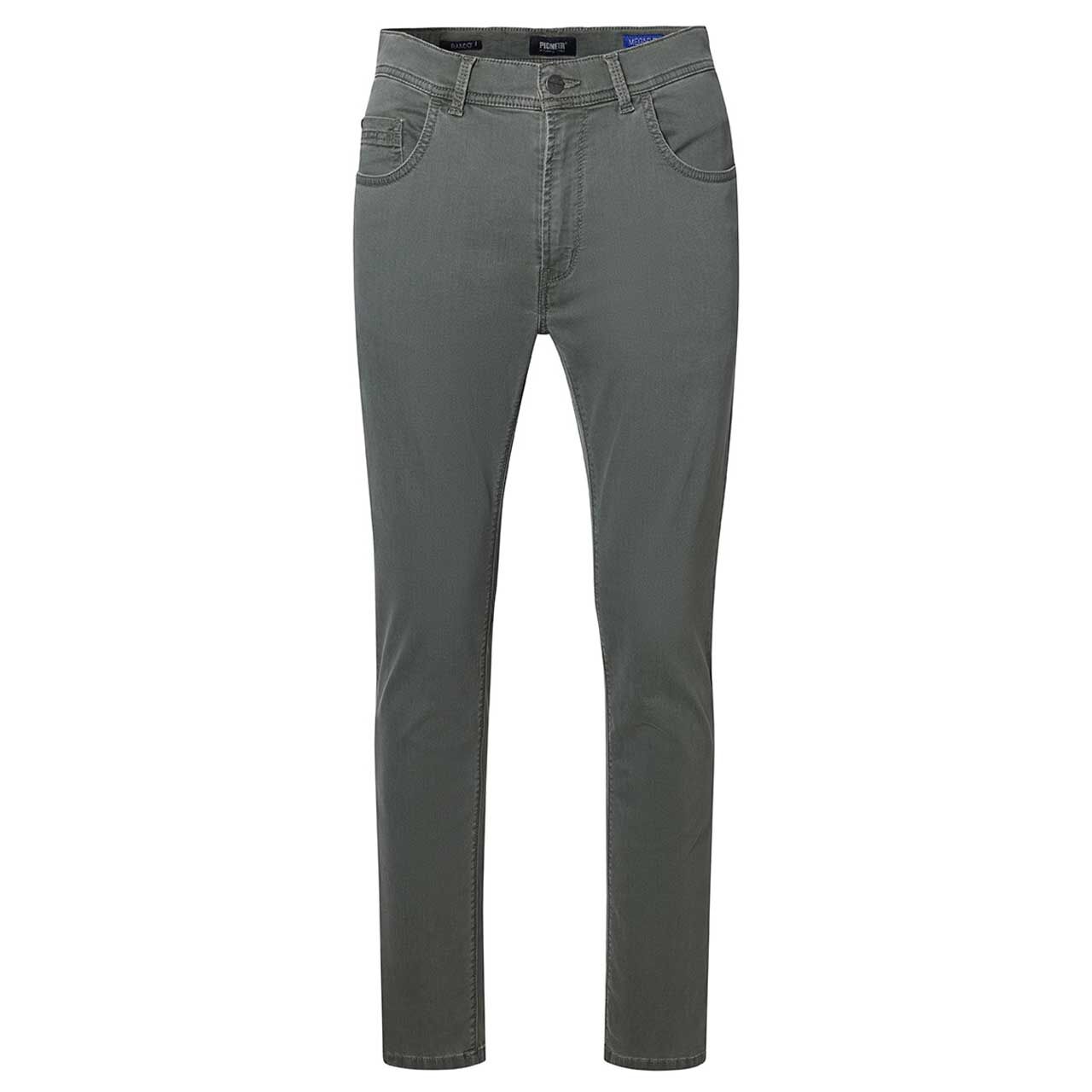 Stretch Herren Baumwollhose Rando Megaflex in Olivgrün von Pioneer, Vorderansicht