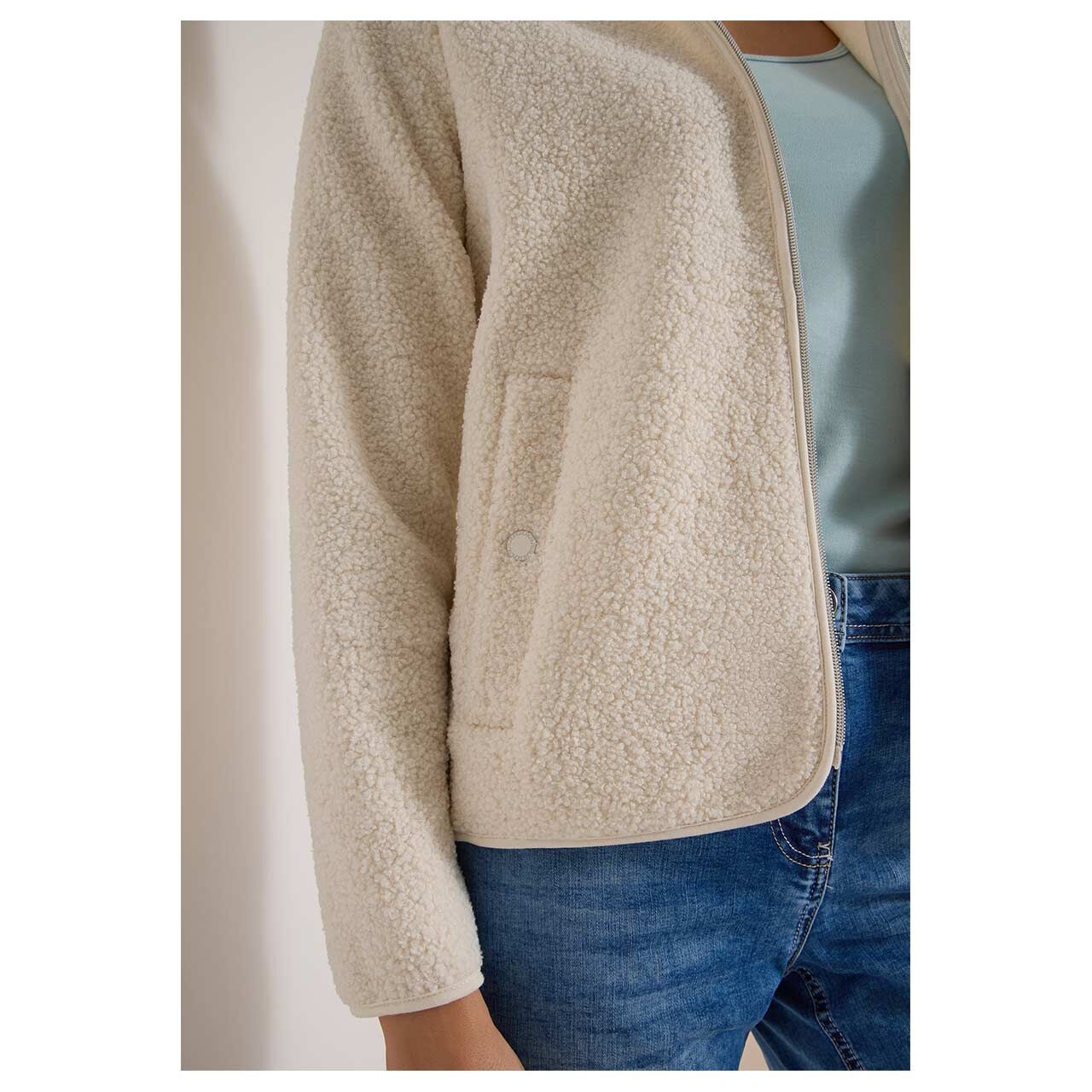 Cecil Damen Teddyjacke Solid Jacket vanilla white