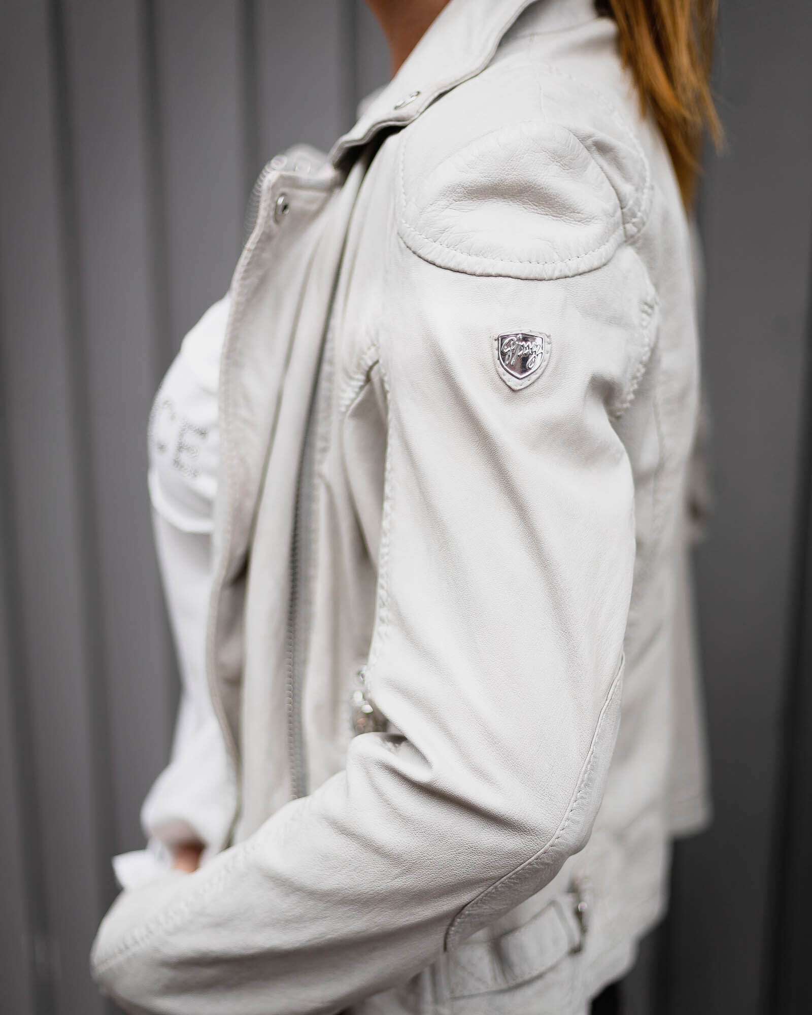 Gipsy Lederjacke PGG S20 für Damen in Weiß-Beige