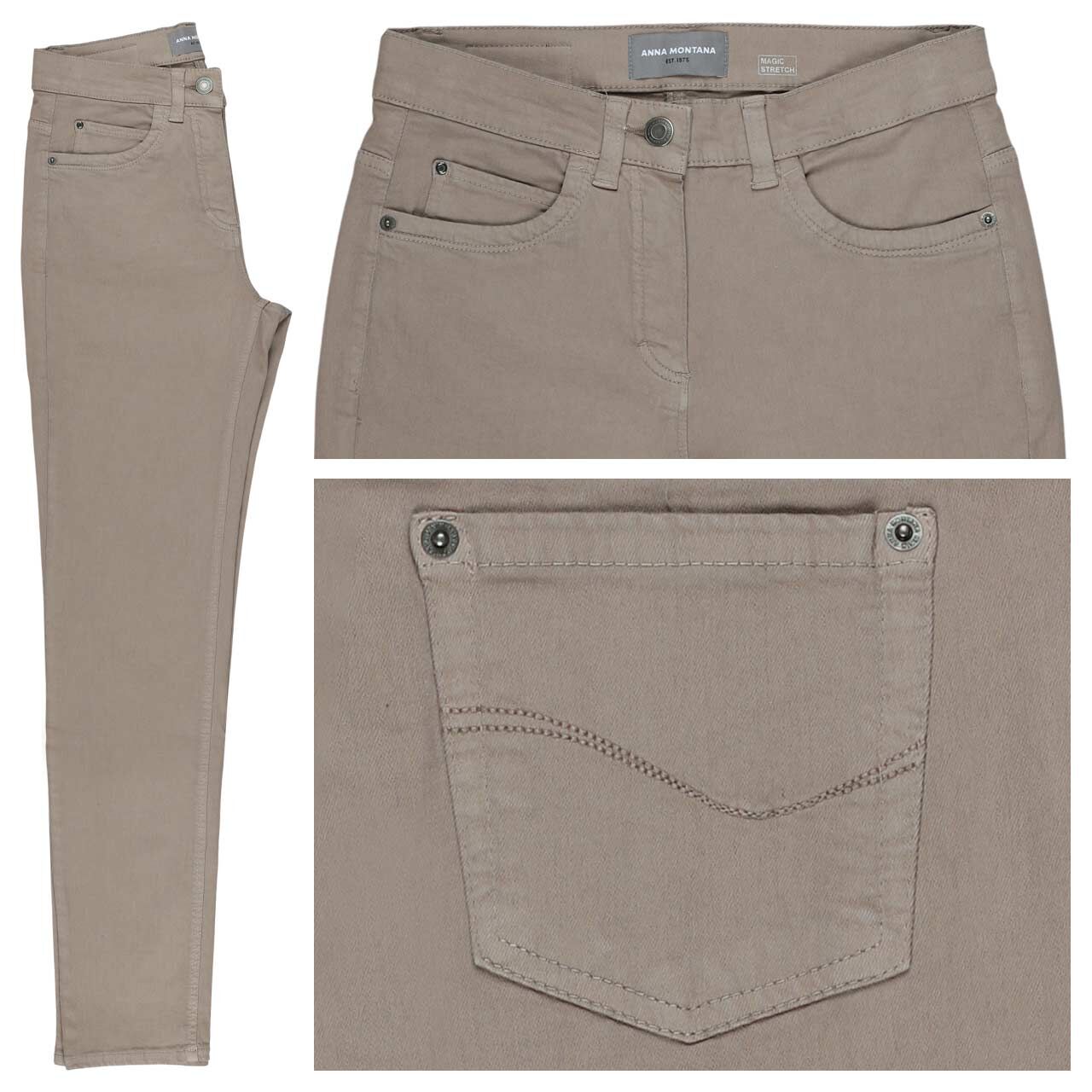 Anna Montana Angelika Röhre Jeans warm greige