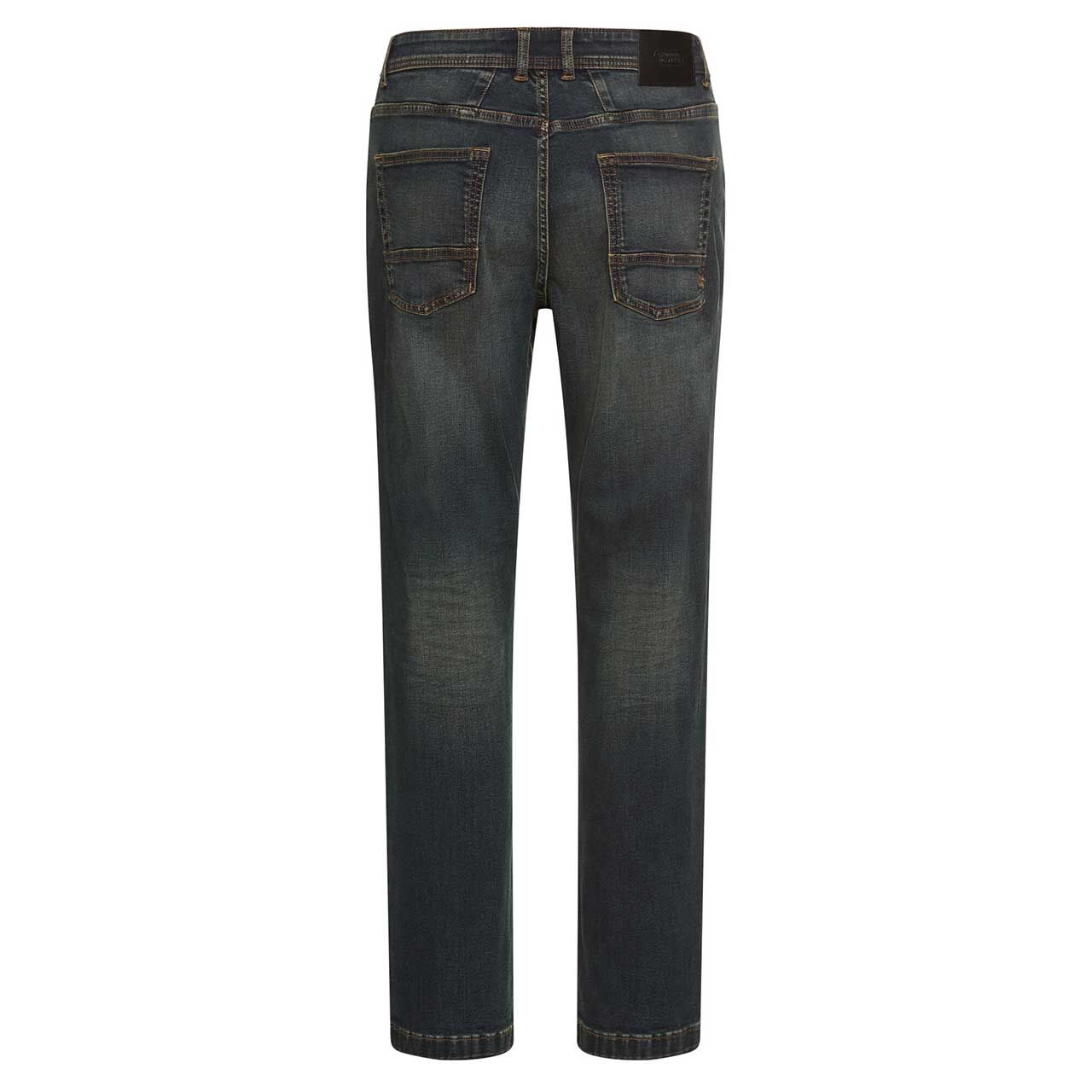 Stretch Herrenjeans Woodstock von Camel active in Dunkelblau verwaschen, Rückansicht