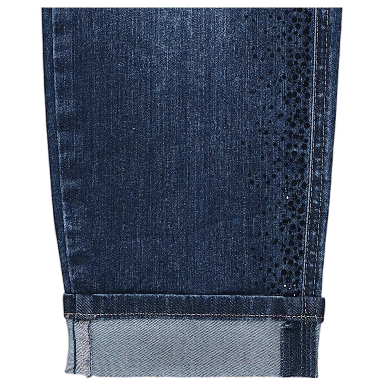 Damen 7/8 Jeans Darleen von Angels in Blau angewaschen mit Destroyed-Effekten, Detailansicht Saum