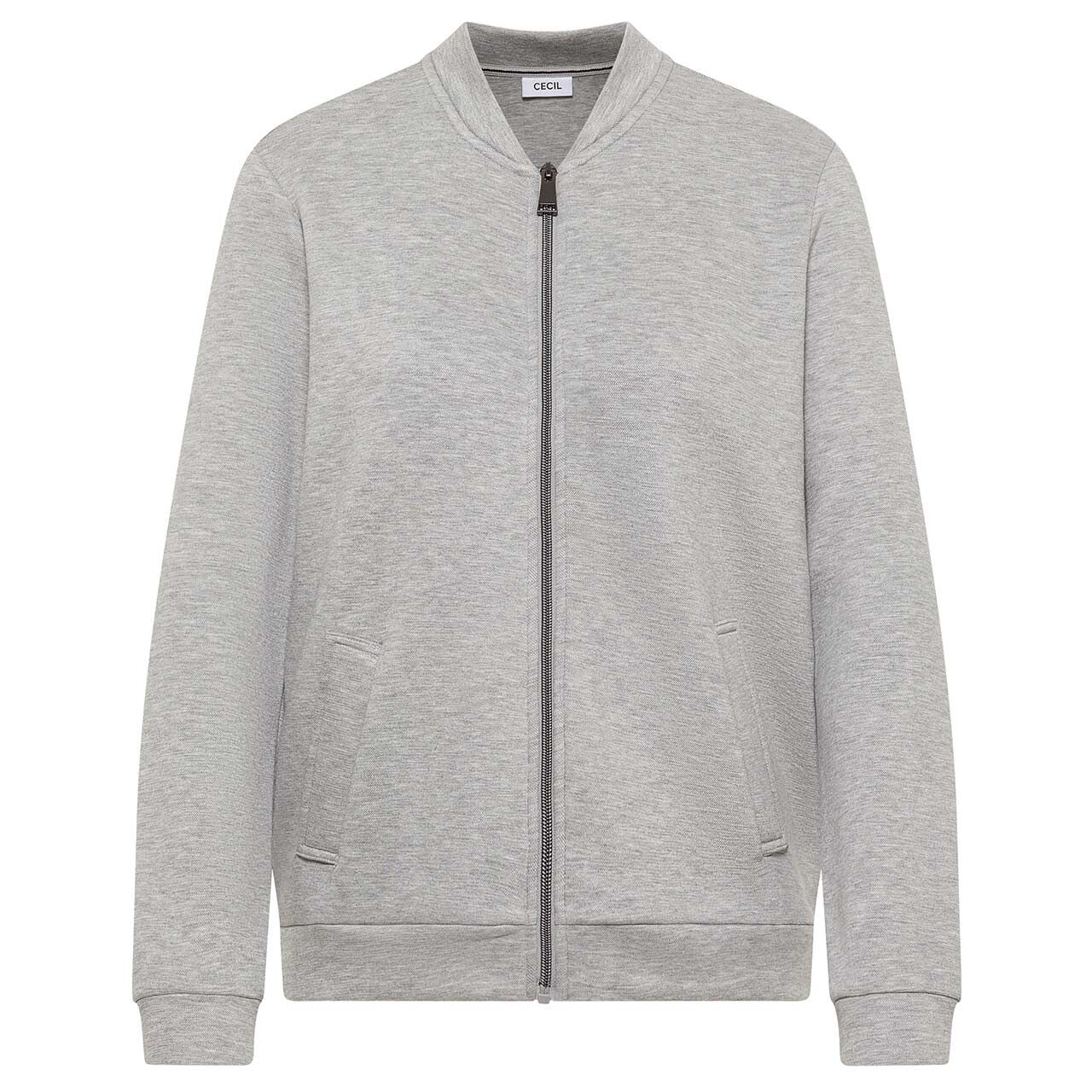 Cecil Damen Sweatjacke Soft Piqué luna grey melange
