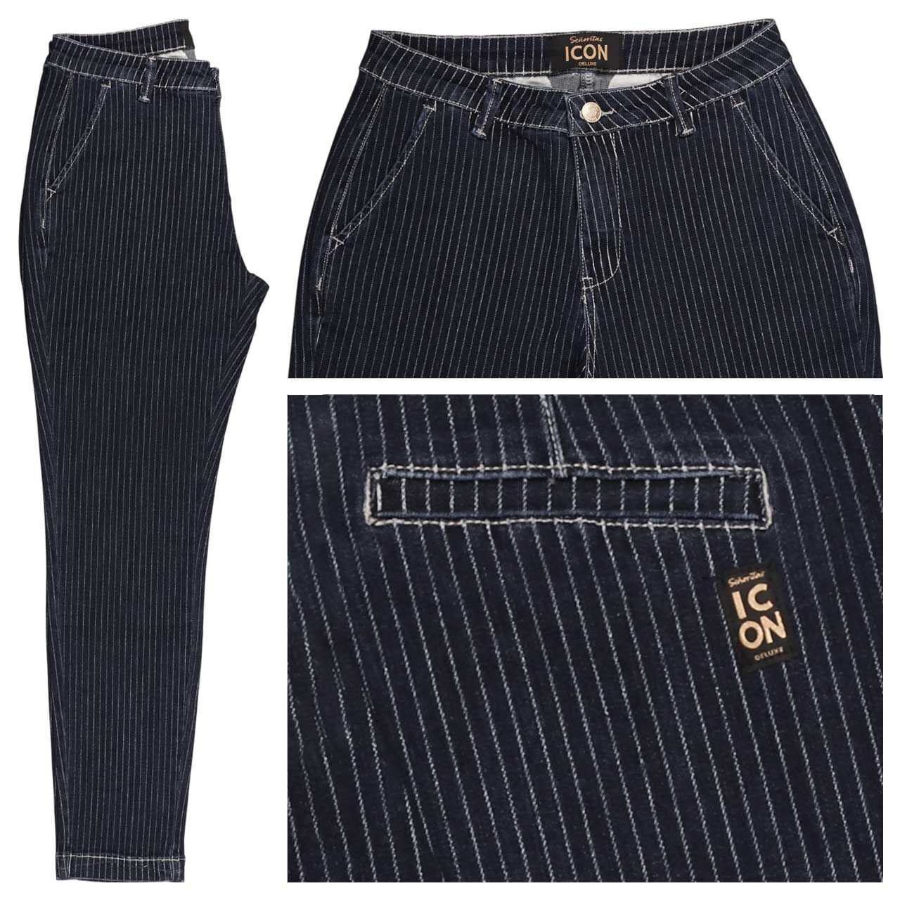 Senoritas ICON Rising Sun 7/8 Jeans dark pin stripes