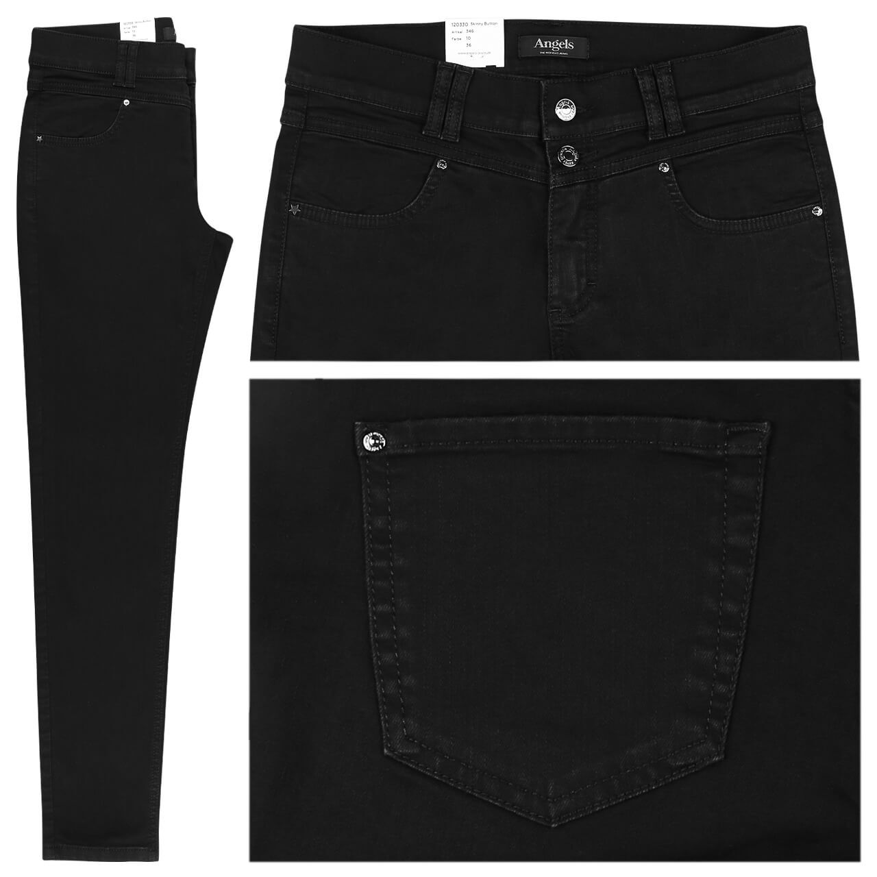 angels-jeans-skinny-button-black-10 Angels Jeans Skinny Button für Damen in Schwarz, FarbNr.: 10