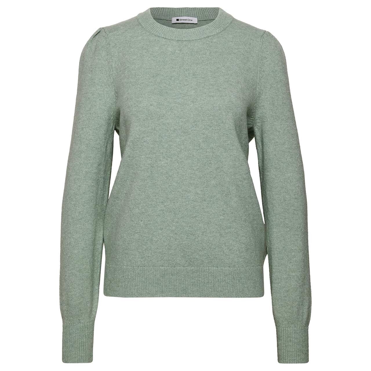 Street One Damen Pullover Cosy Puffy Sleeve Sweater eucalyptus green melange