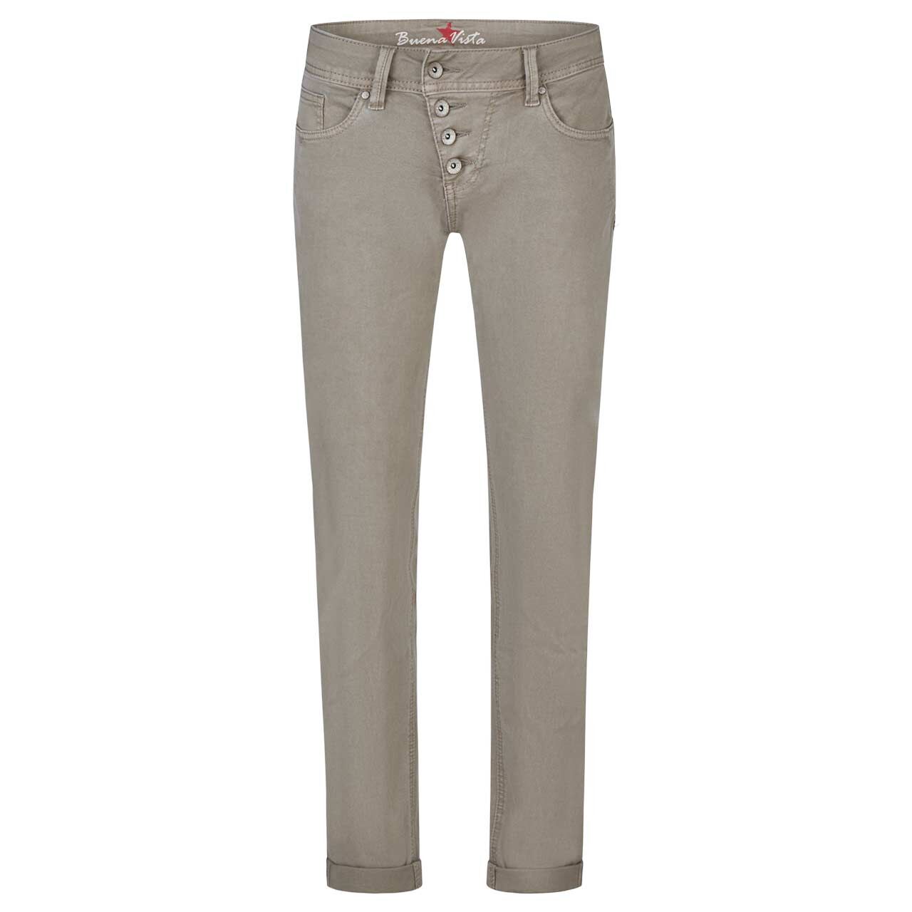 Damen Baumwollhose Malibu Stretch Twill von Buena Vista in Grau, Vorderansicht