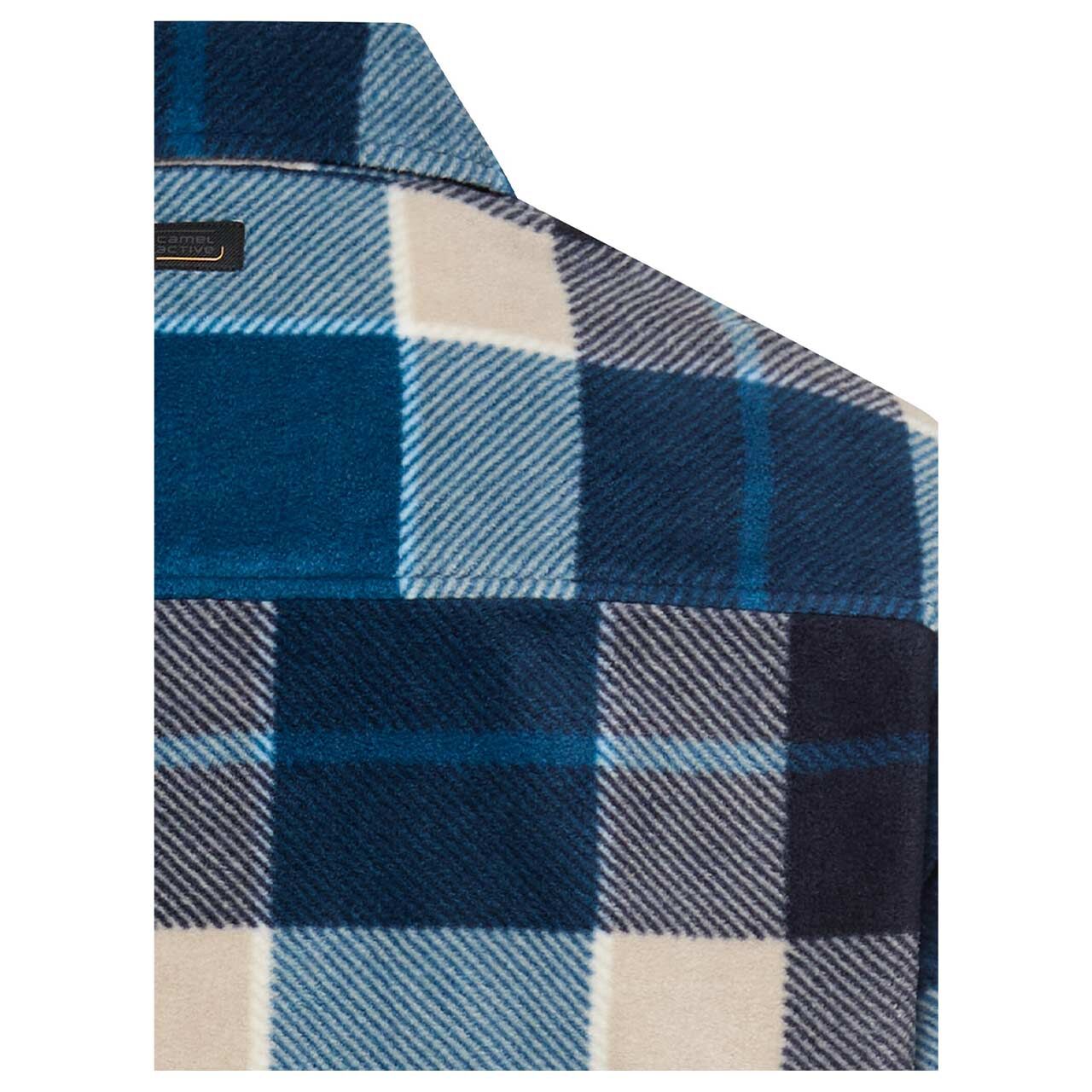 Herren Hemdjacke von Camel active in Blau kariert, detaillierte Rückansicht