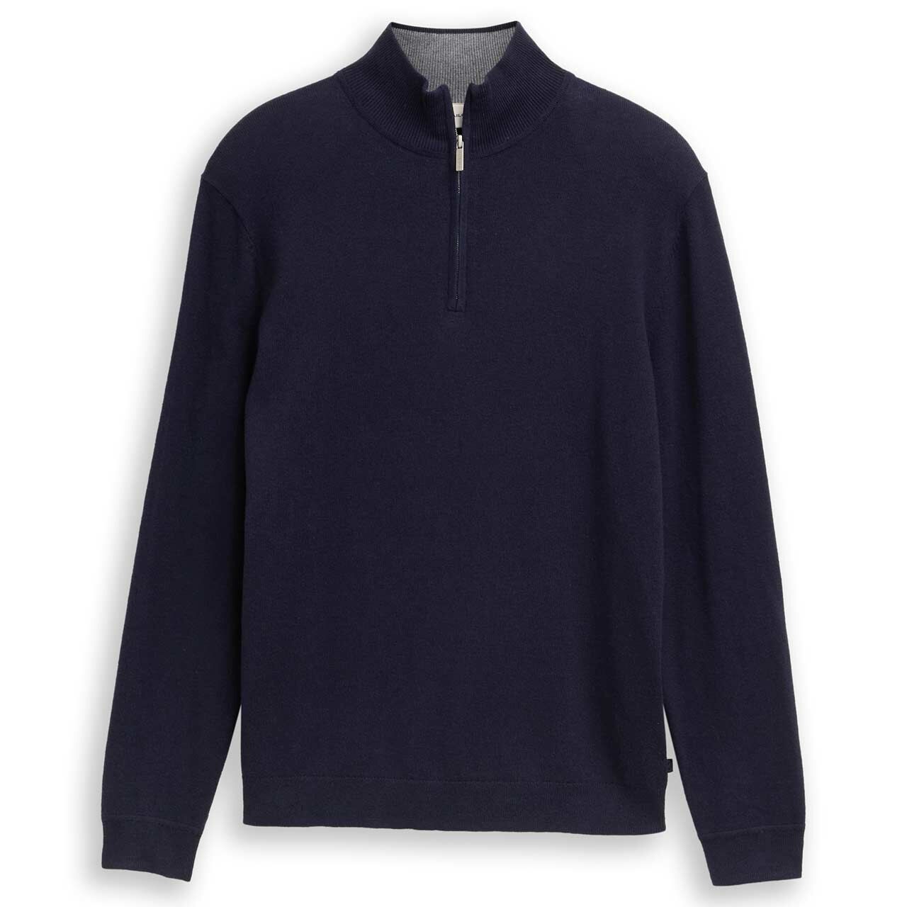 Tom Tailor Herren Pullover Troyer Cashmere Knitted  navy melange Tom Tailor Herren Pullover Troyer Cashmere Knitted  navy melange