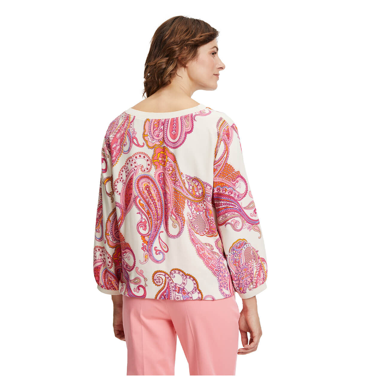 Betty Barclay Damen 3/4 Arm Bluse beige rose paisley