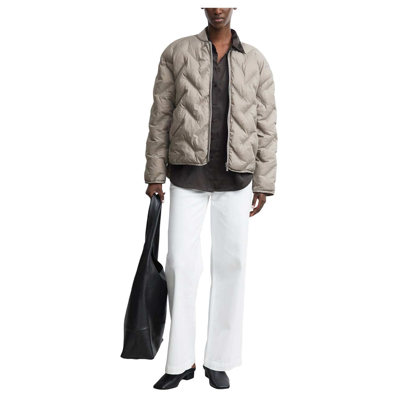 Damen Jacke von Comma in Grau-Braun, Ganzkörperansicht am Model