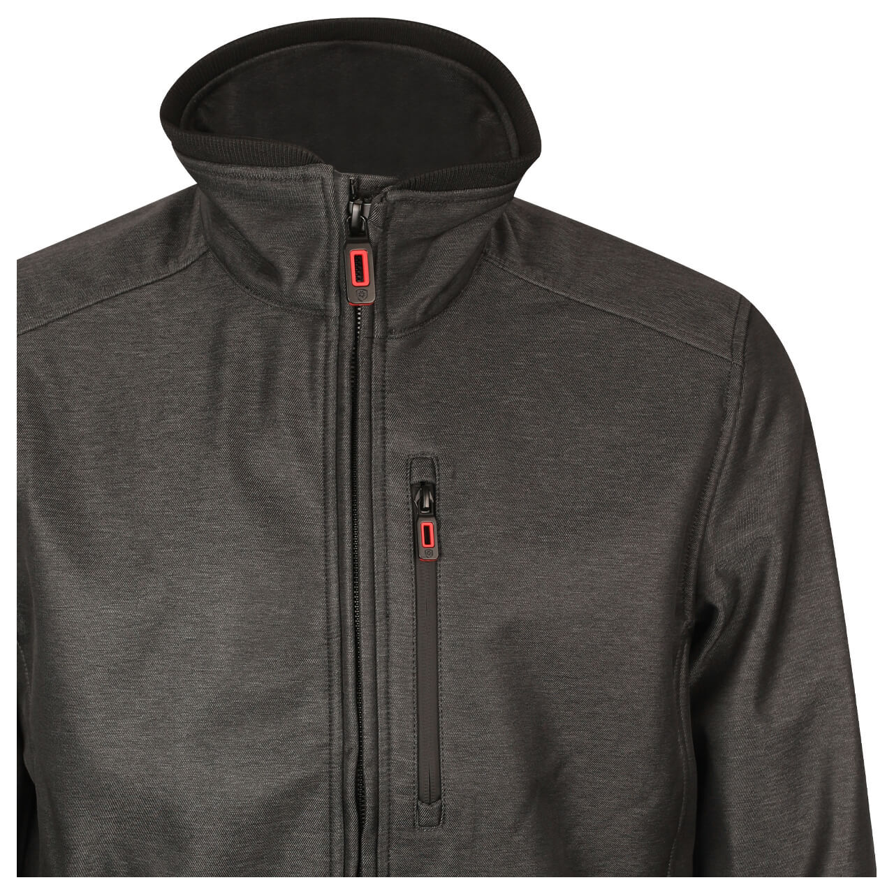 Herren Softshell Jacke Alpinus von Wellensteyn in Grau meliert, Detailansicht vorne