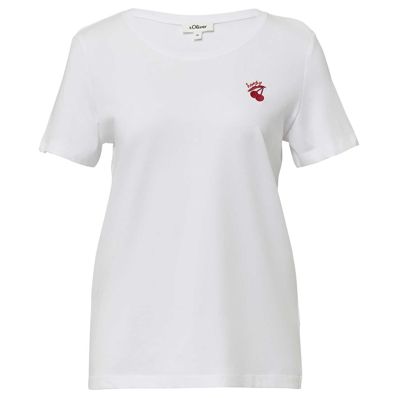 s.Oliver Damen T-Shirt white placed fruit print