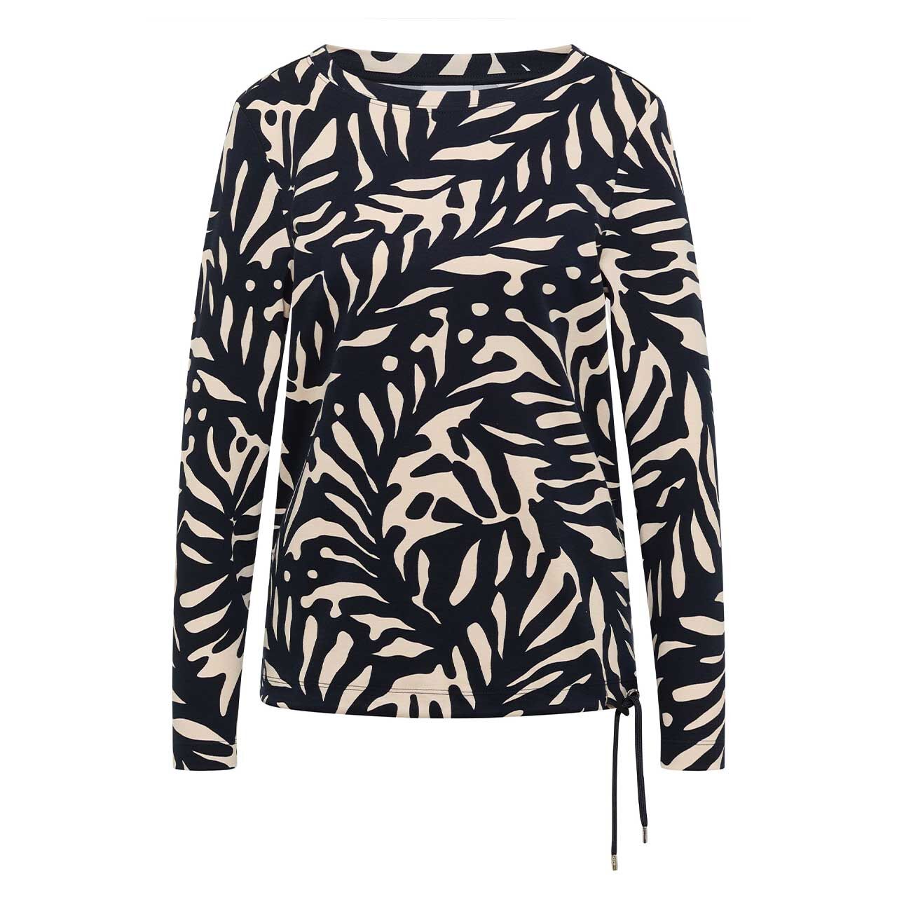 Cecil Damen Langarm Shirt Two-Tone Boatneck universal blue