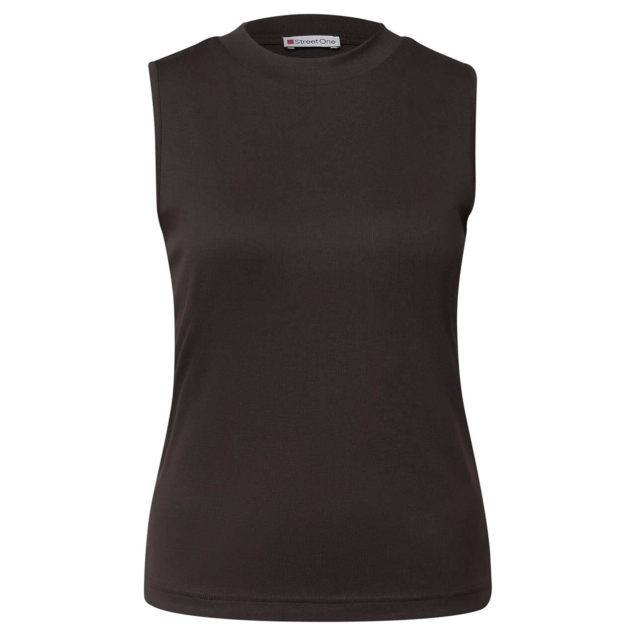 Street One Damen Top Rib Turtle Neck deep roast brown