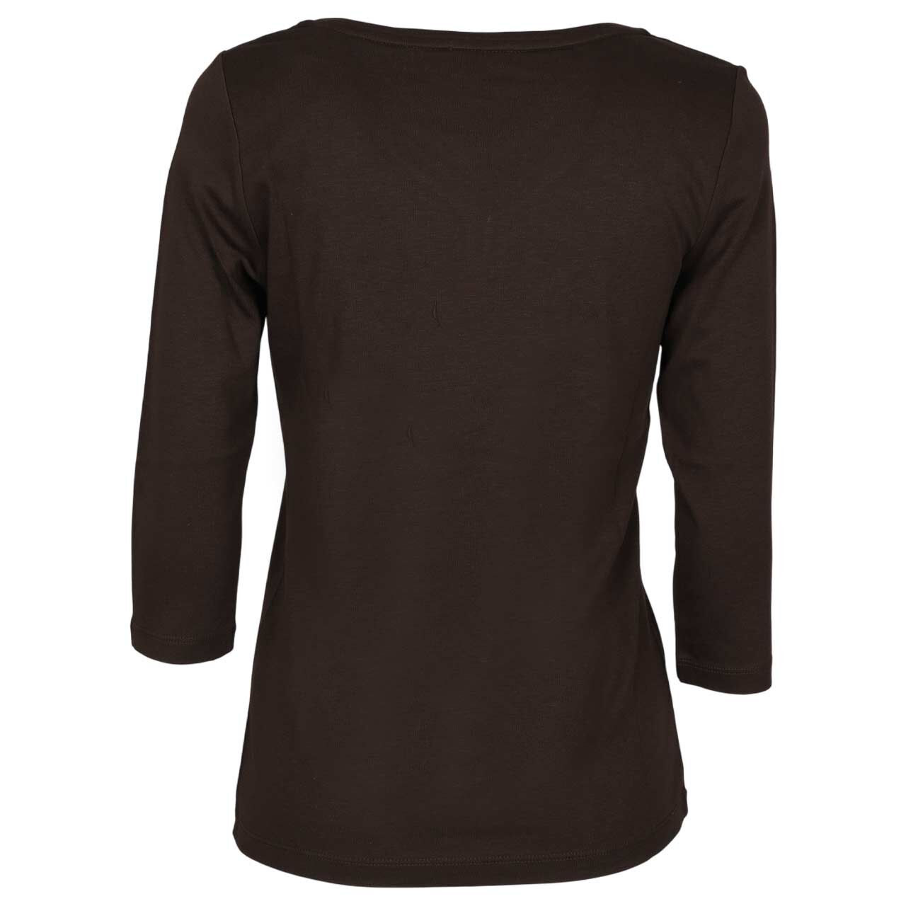 Damen 3/4 Arm Shirt Basic Buttons von Street One in Dunkelbraun mit der Farbnummer 16866, Rückansicht