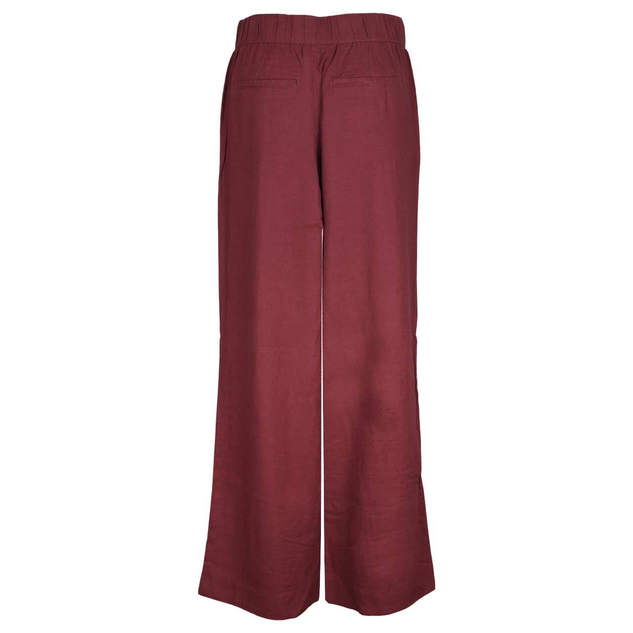 Damen Wideleg Leinen Hose von s.Oliver in Weinrot, Rückansicht