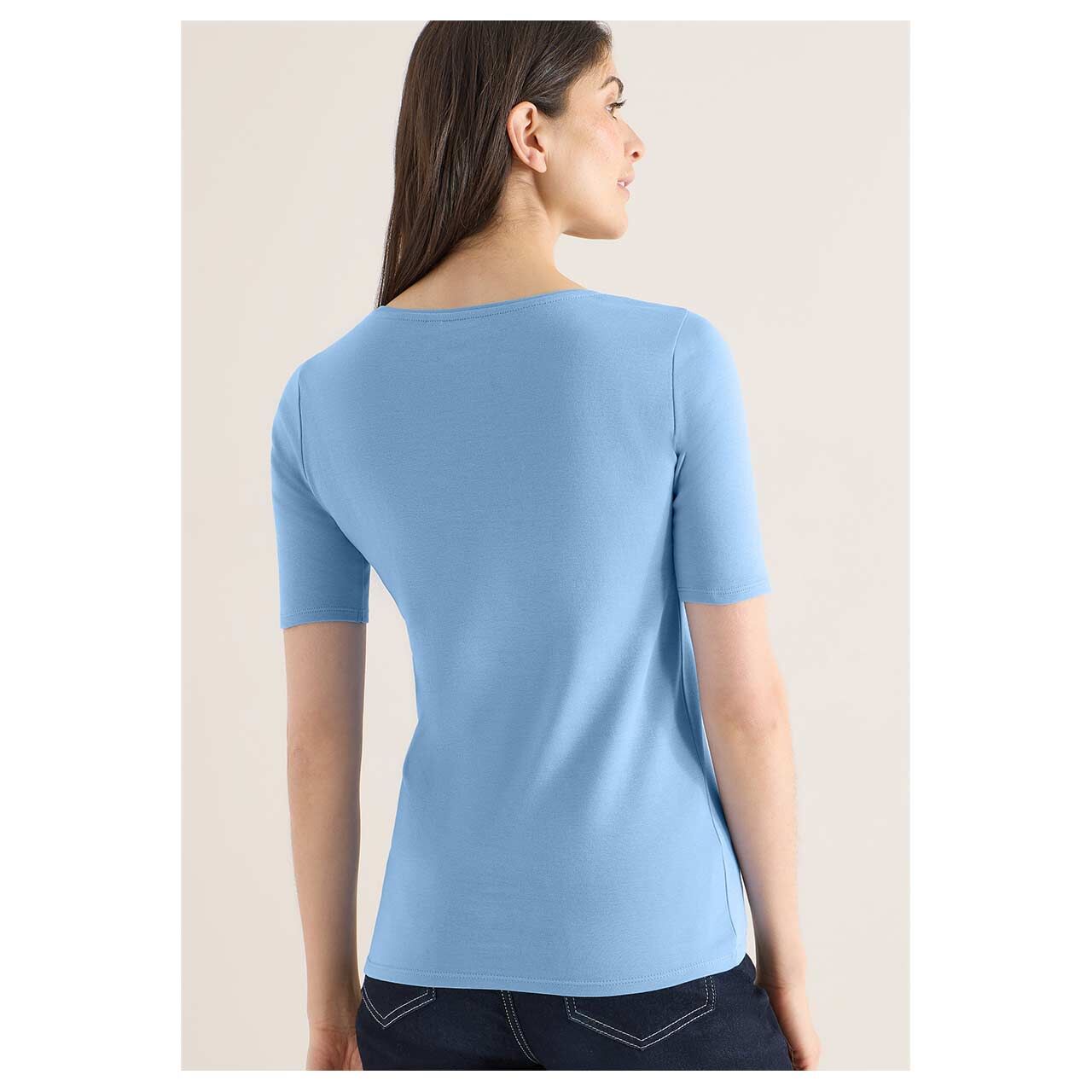 Damen T-Shirt Lena von Cecil in Hellblau, Rückansicht am Model