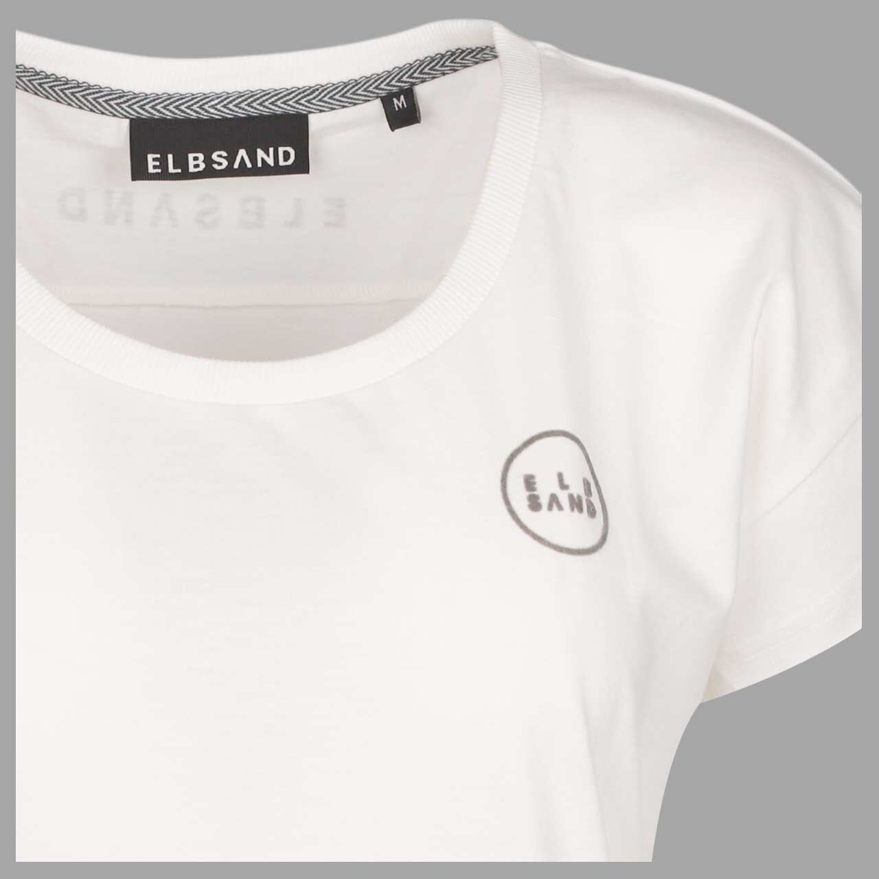 Damen T-Shirt Ragne von Elbsand in Cremeweiß mit Print, detaillierte Vorderansicht