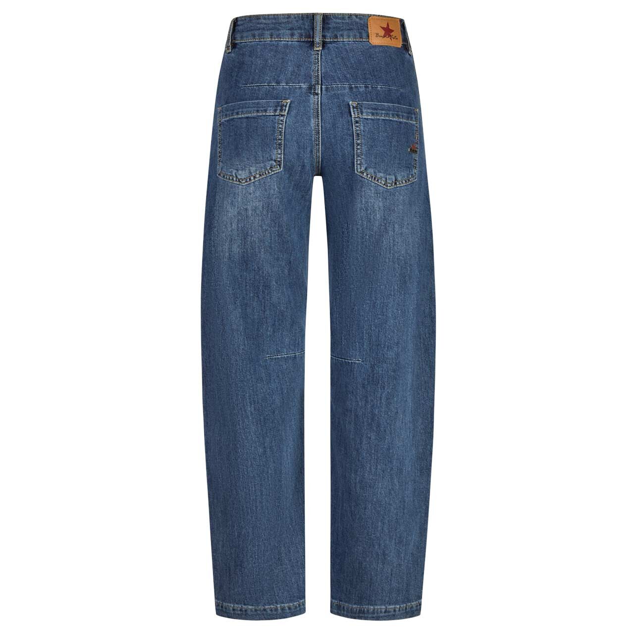 Damenjeans Barrel Long Stretch Denim von Buena Vista in Blau verwaschen, Rückansicht