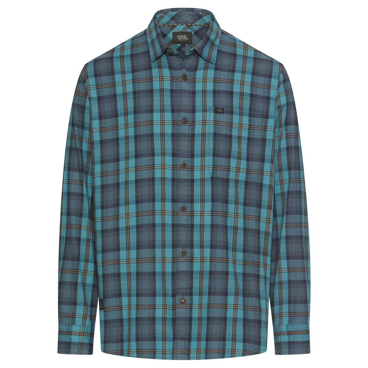 Camel active Herren Langarm Hemd tide blue check