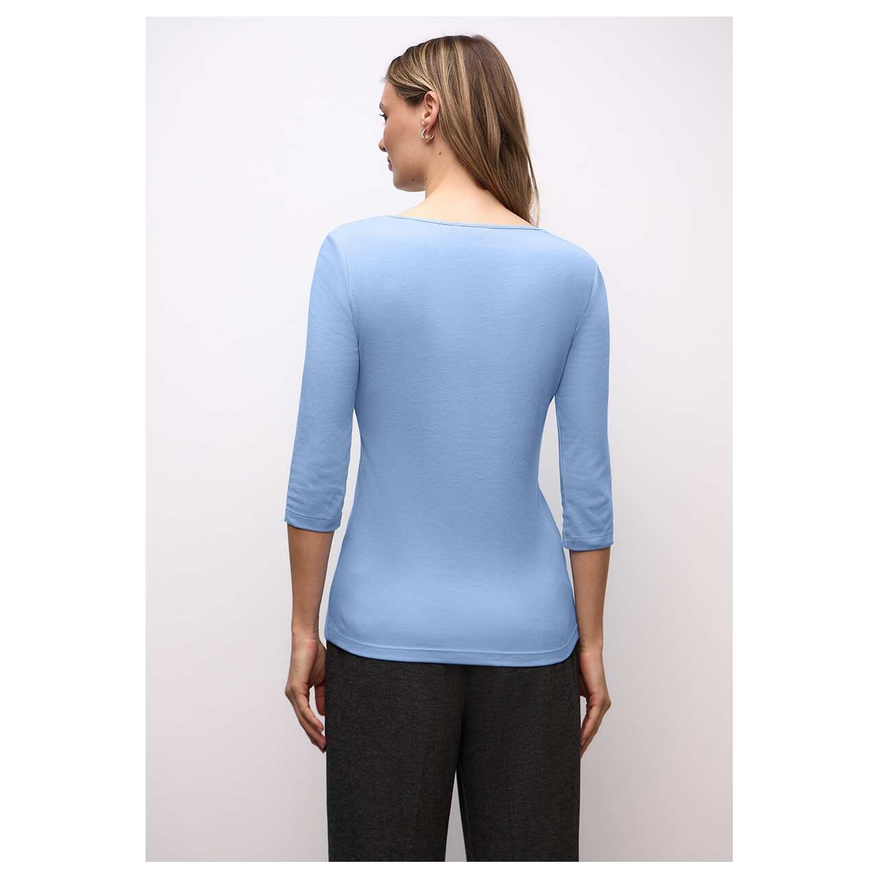 Damen 3/4 Arm Shirt Pania von Cecil in Hellblau, Rückansicht am Model