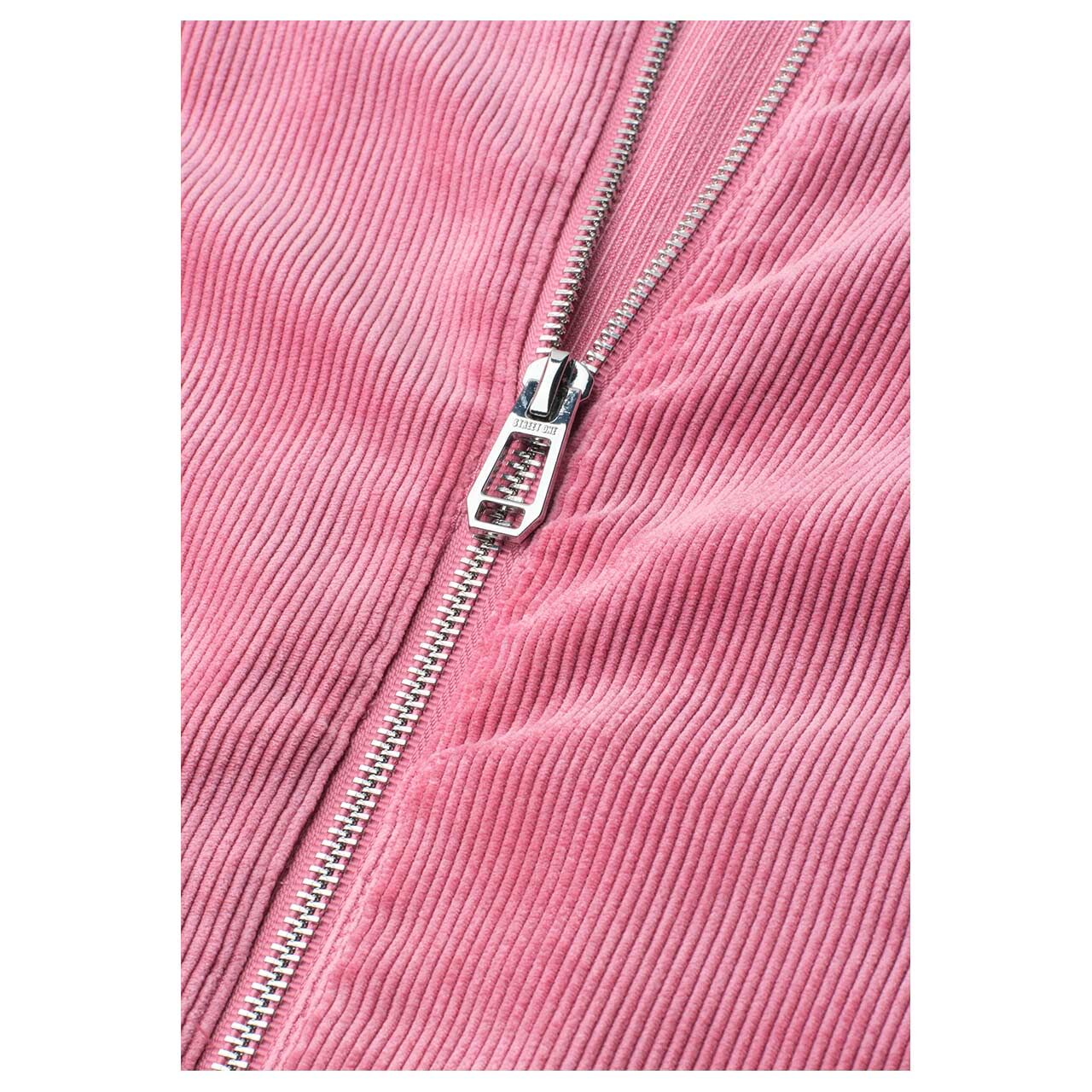 Damen 3/4 Arm Cord Jacke Corduroy Jacket von Street One in Pink, Detailansicht Reißverschluss