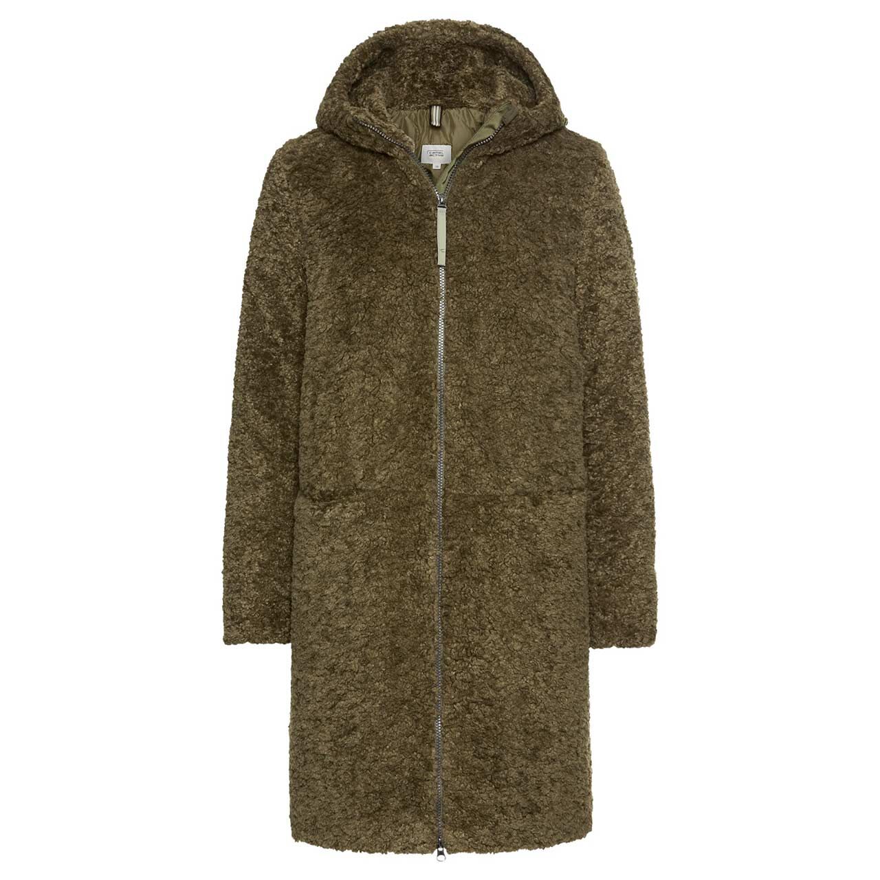 Camel active Damen Teddymantel dark khaki