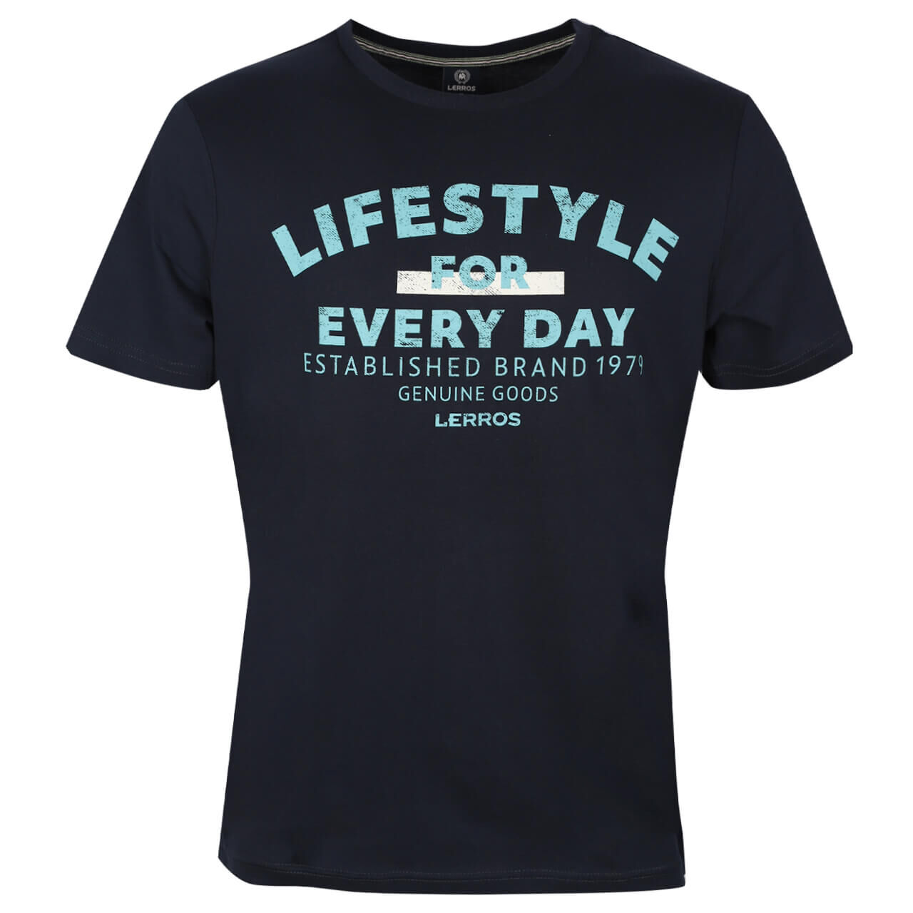 Lerros Herren Serafino T-Shirt navy printed