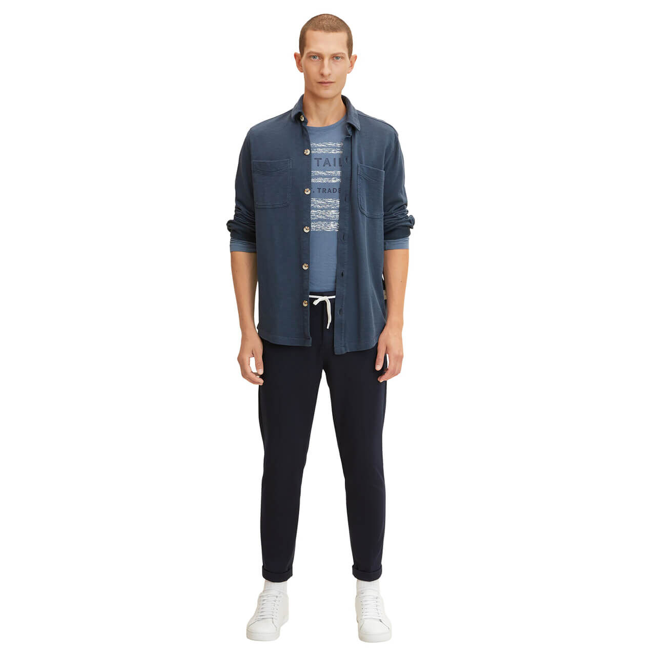 Tom Tailor Herren Langarm Shirt china blue print Tom Tailor Herren Langarm Shirt china blue print