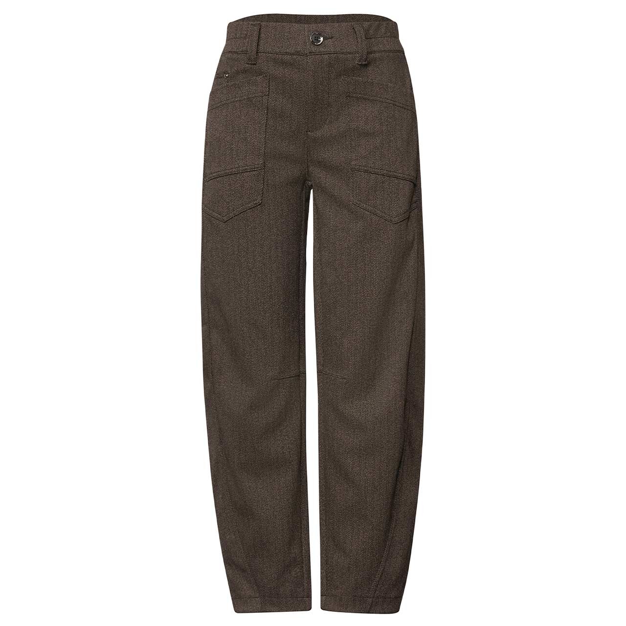 Street One Karlie Barrel Ankle Hose black coffee herringbone