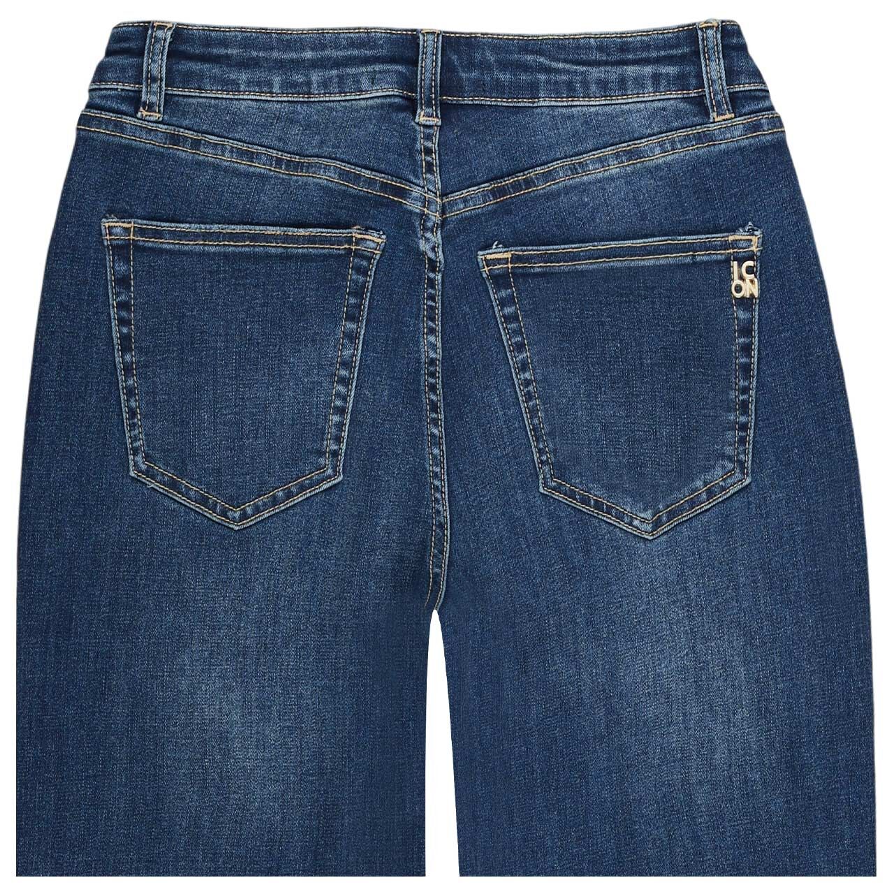 Damenjeans Rainbow von Senoritas ICON in Blau angewaschen, detaillierte Rückansicht