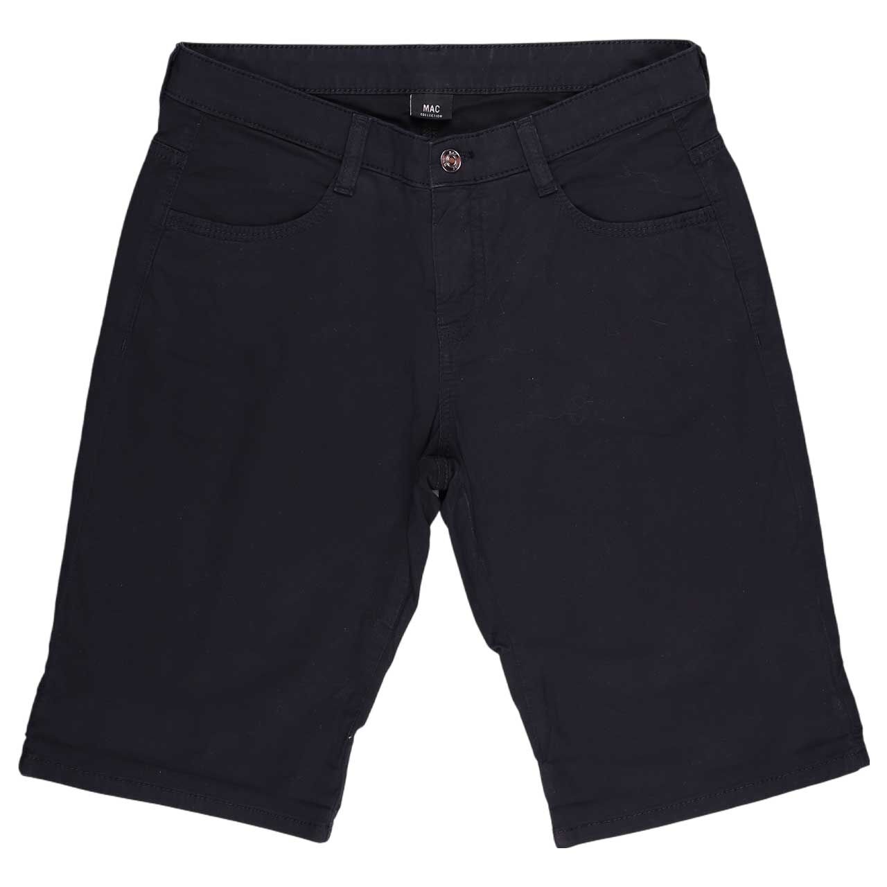 Vorderansicht der Damen Jeanshose Shorty Summer Clean von MAC in Dunkelblau 