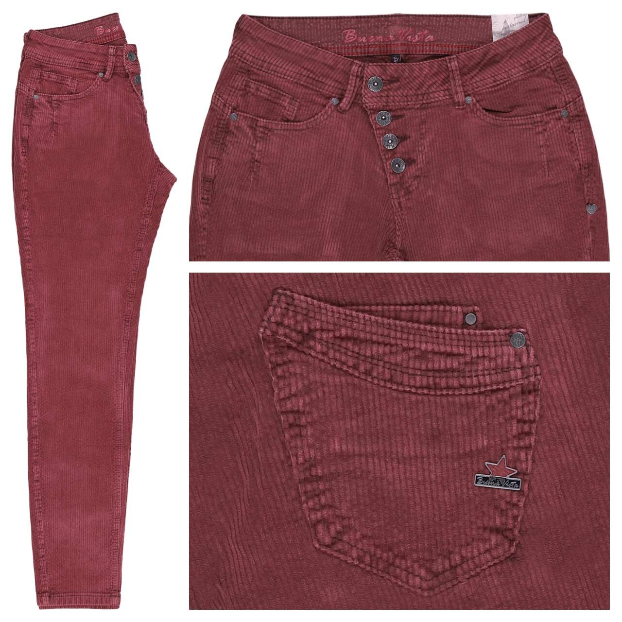 Buena Vista Malibu Cropped Corduroy Ankle Cordhose bordeaux