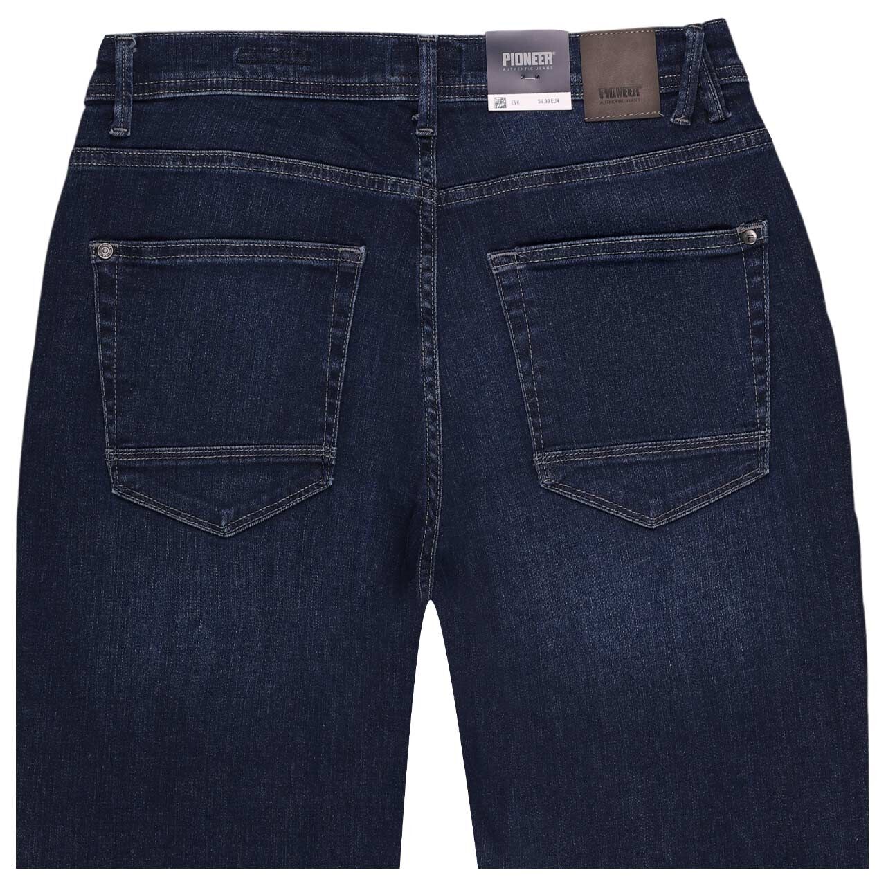 Herren 3/4 Jeans Bill Megaflex in Dunkelblau angewaschen, detaillierte Rückansicht