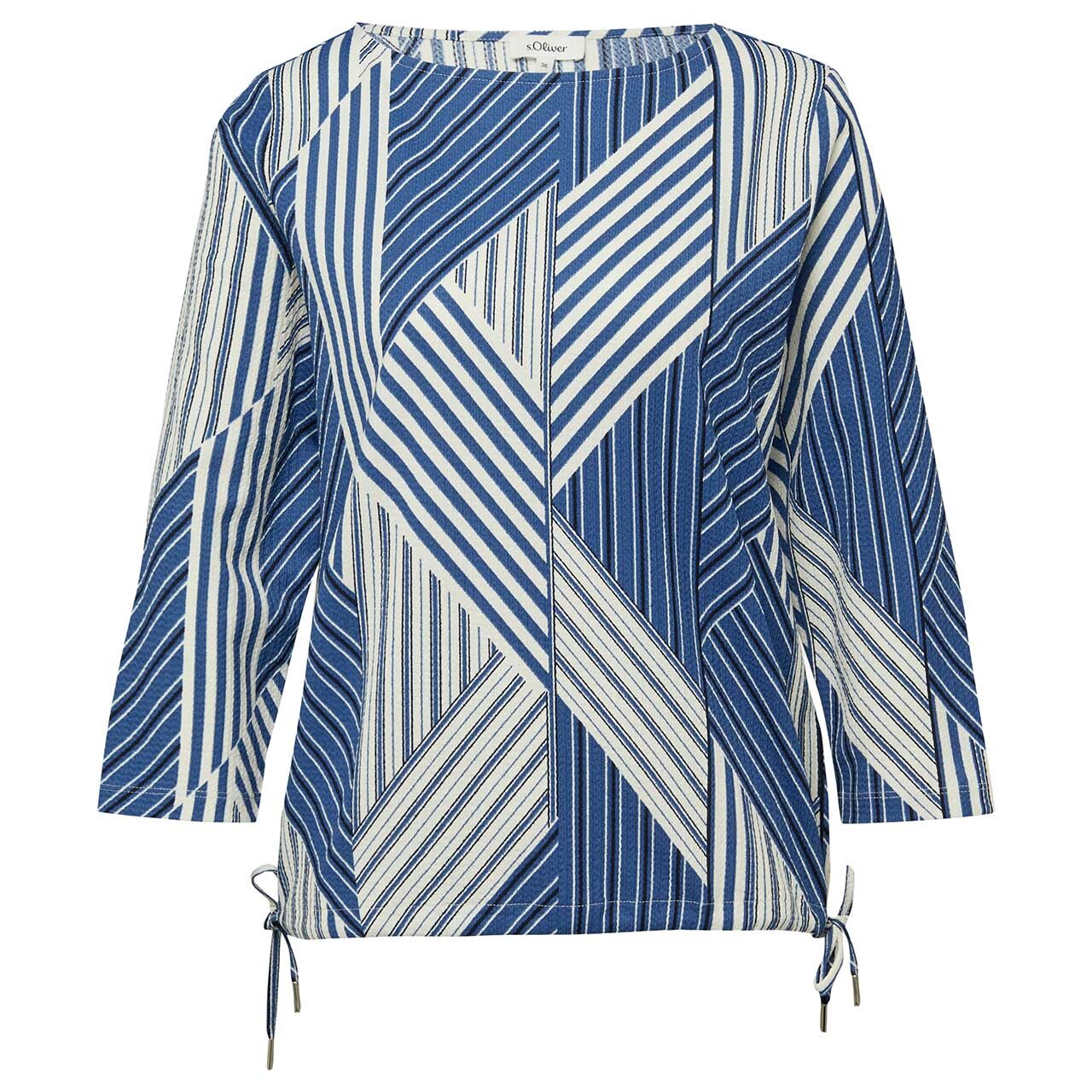 s.Oliver Damen 3/4 Arm Shirt dusty indigo stripe