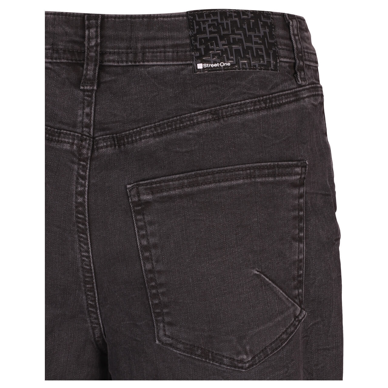 Street One Wide Leg Jeans black net washed