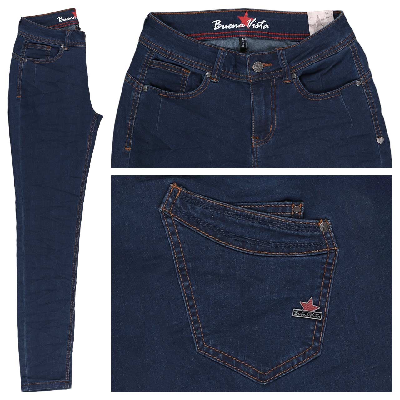 Buena Vista Malibu-Zip High Cropped Cozy Denim Ankle Jeans raw blue