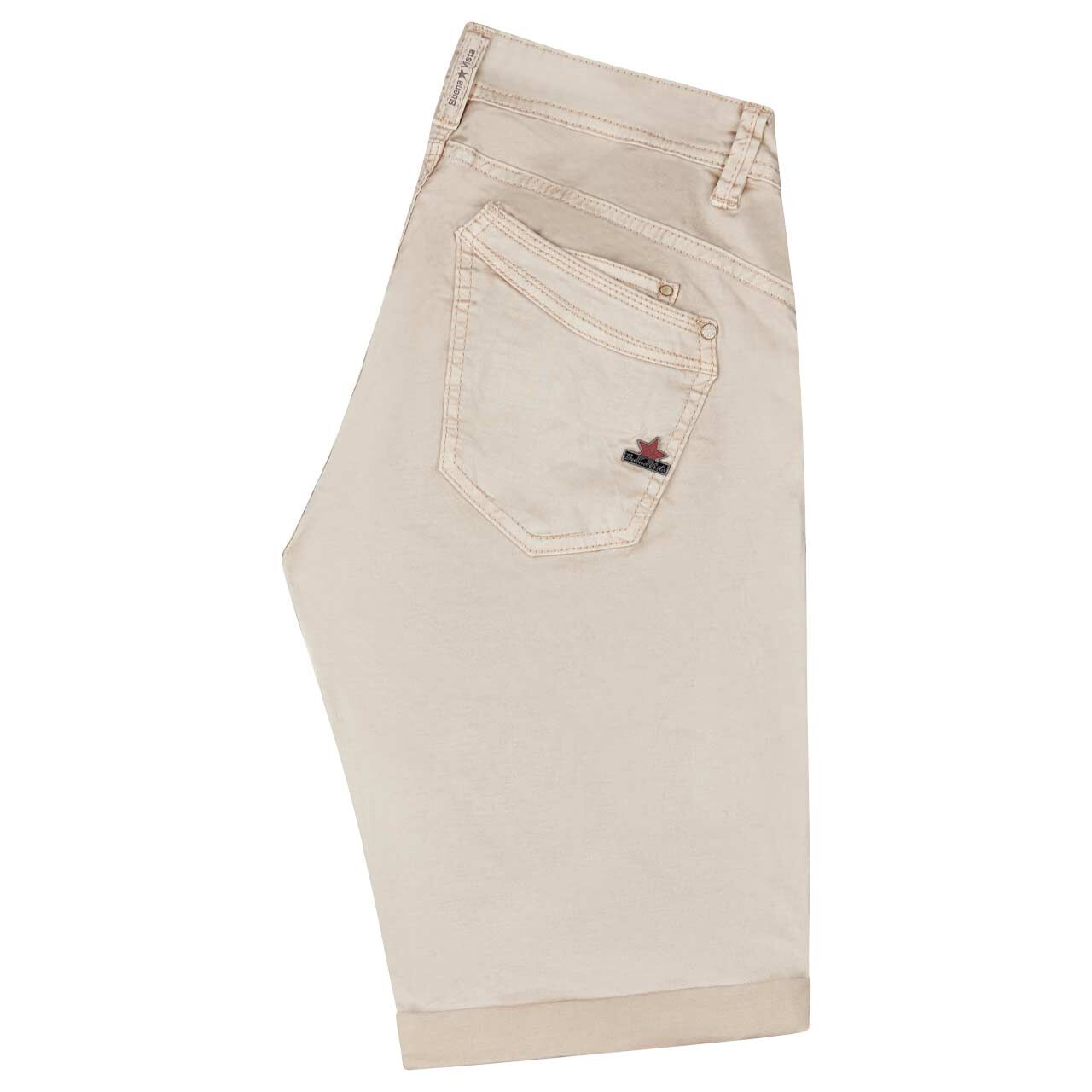Damen Baumwollhose Malibu-Short Stretch Twill von Buena Vista in Hellbeige, Rückansicht