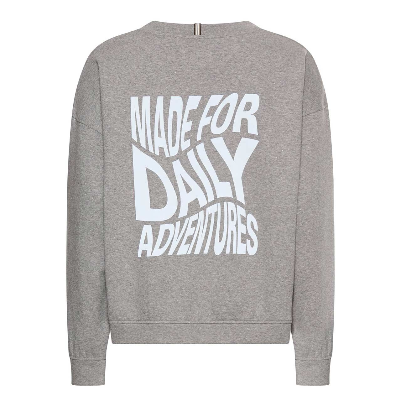 Damen Sweatshirt von Camel active in Grau meliert mit Print, Rückansicht