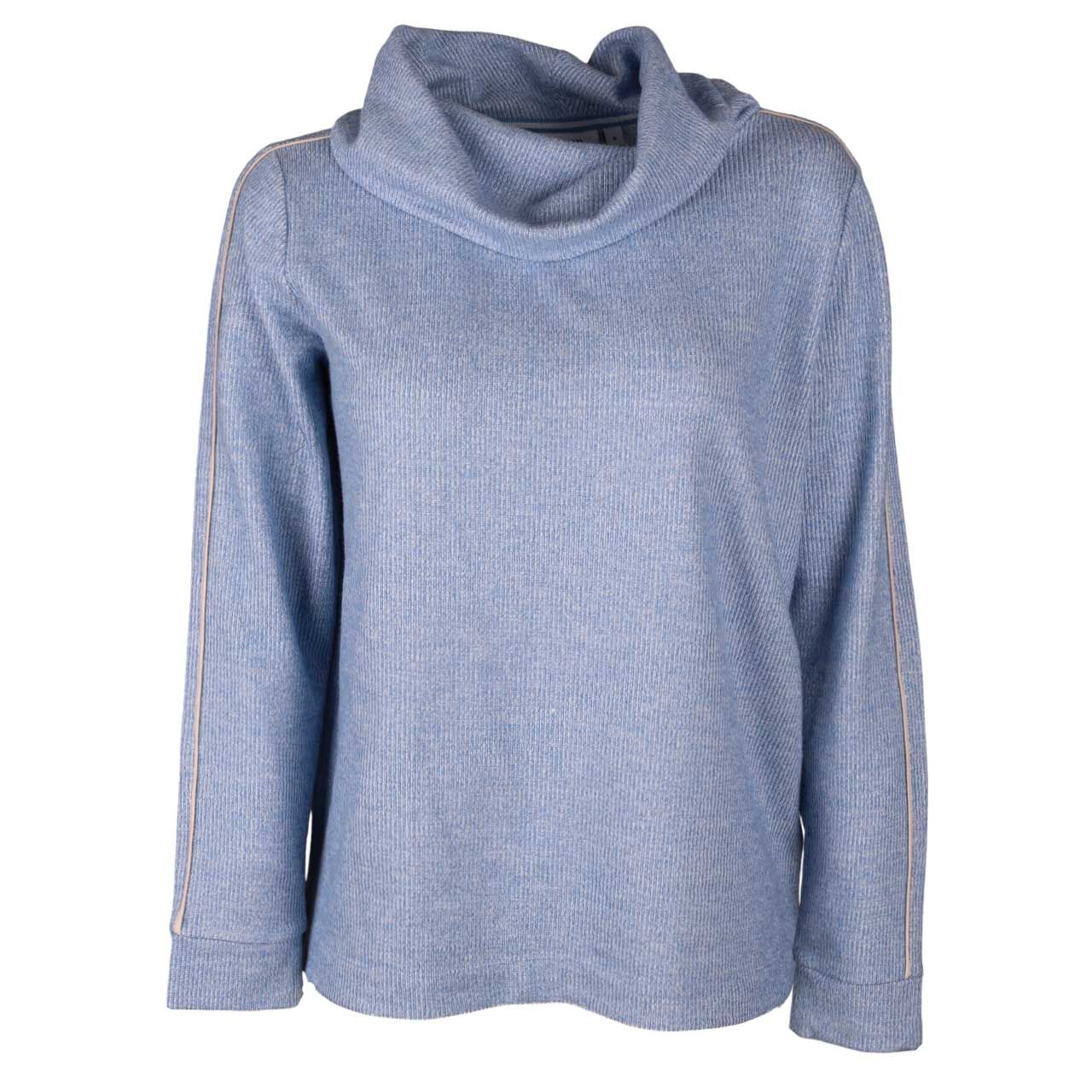 Cecil Damen Pullover Cozy Big Collar fountain blue melange