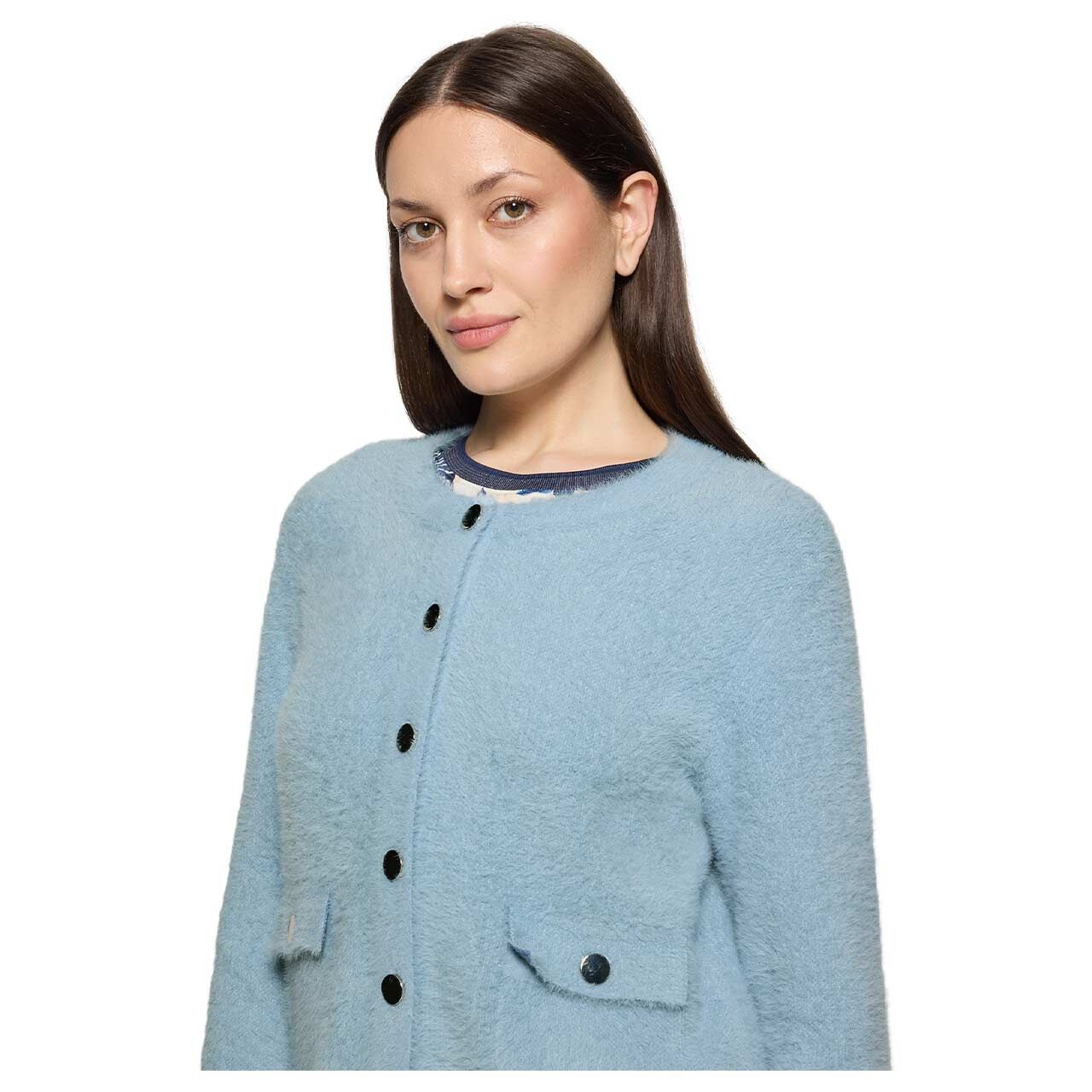 Betty Barclay Damen Strickjacke blue fog